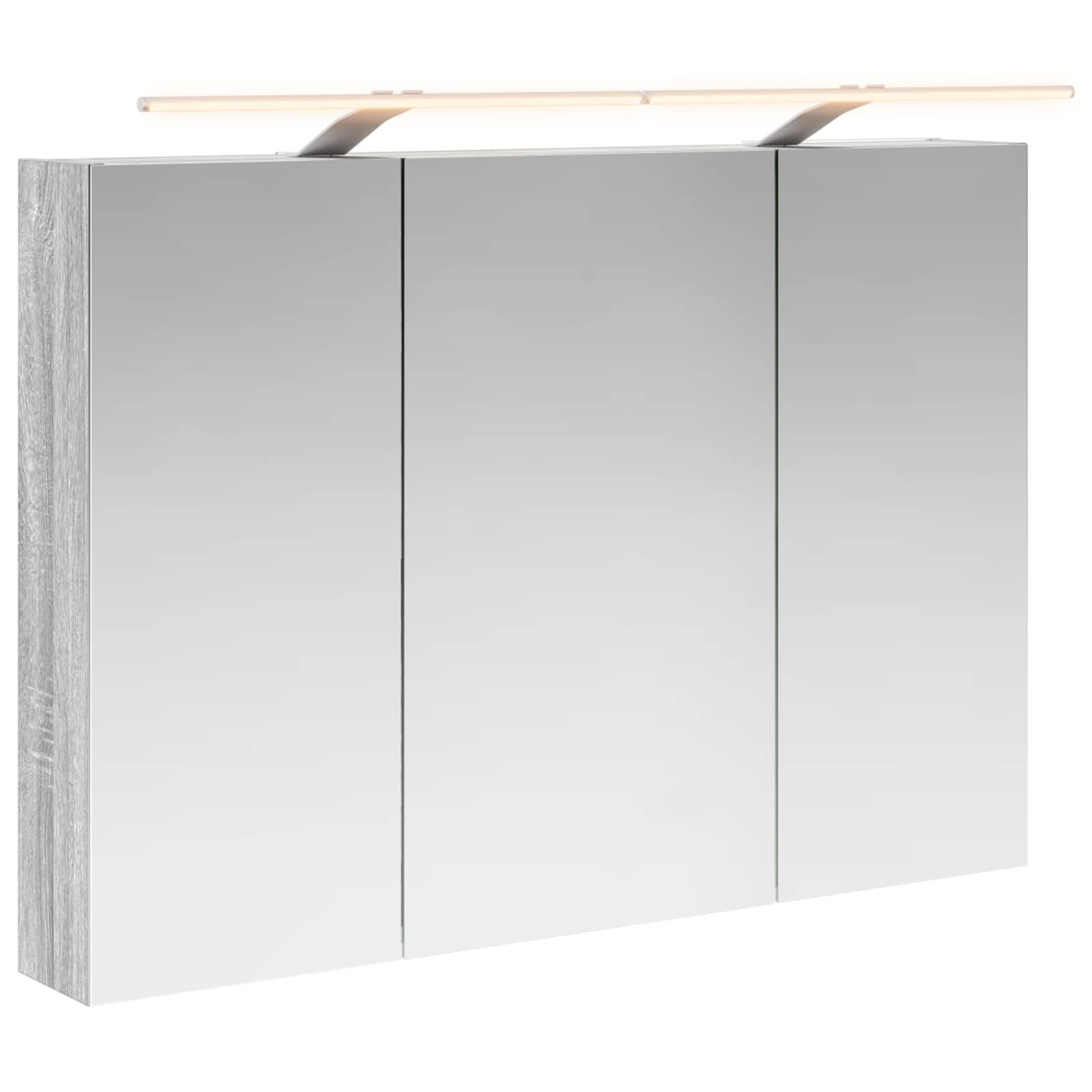 vidaXL Badezimmerspiegelschrank Graues Sonoma 100 x 14,5 x 70 cm