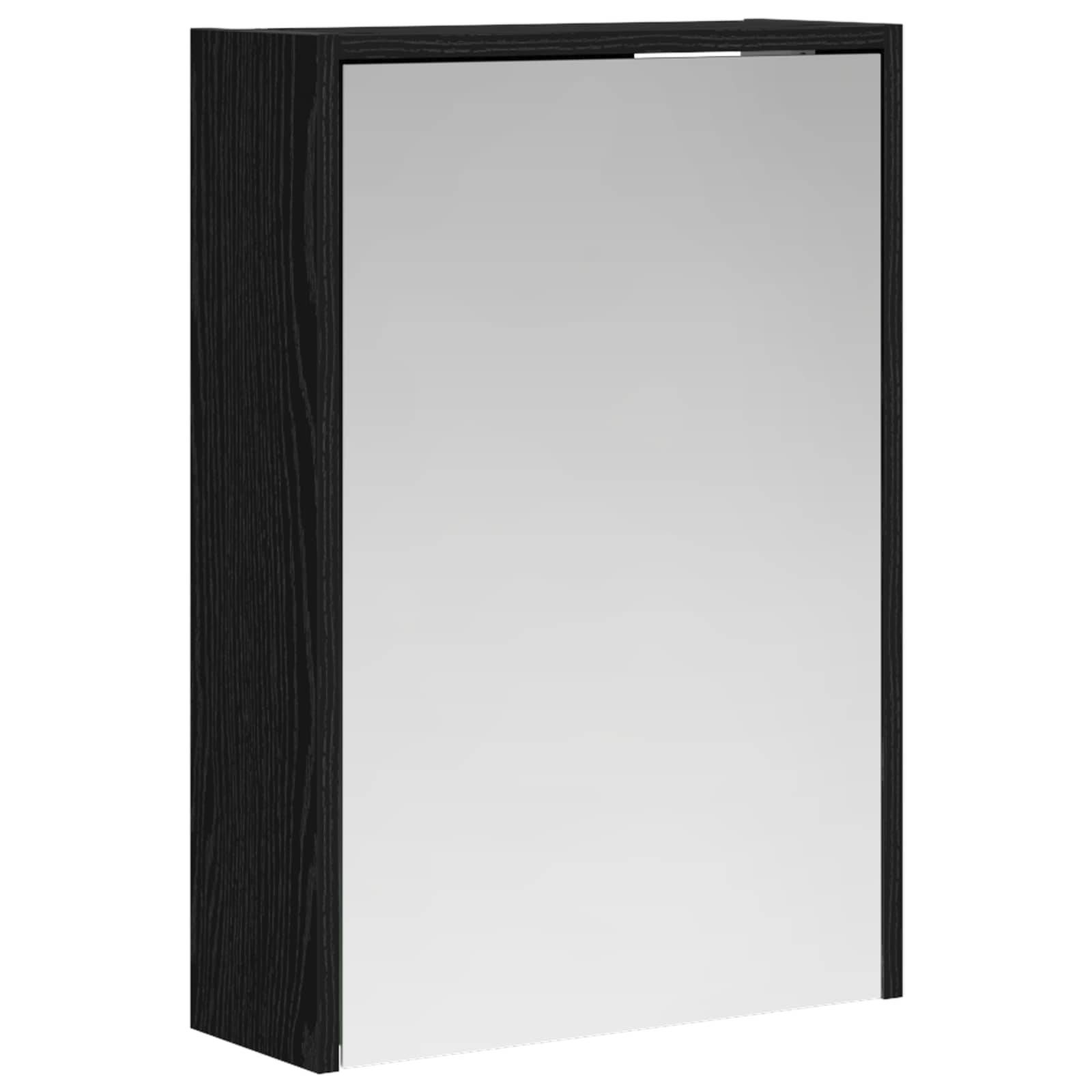 vidaXL Badezimmerspiegelschrank Schwarz Eichen-Optik 43 x 16 x 62.5 cm