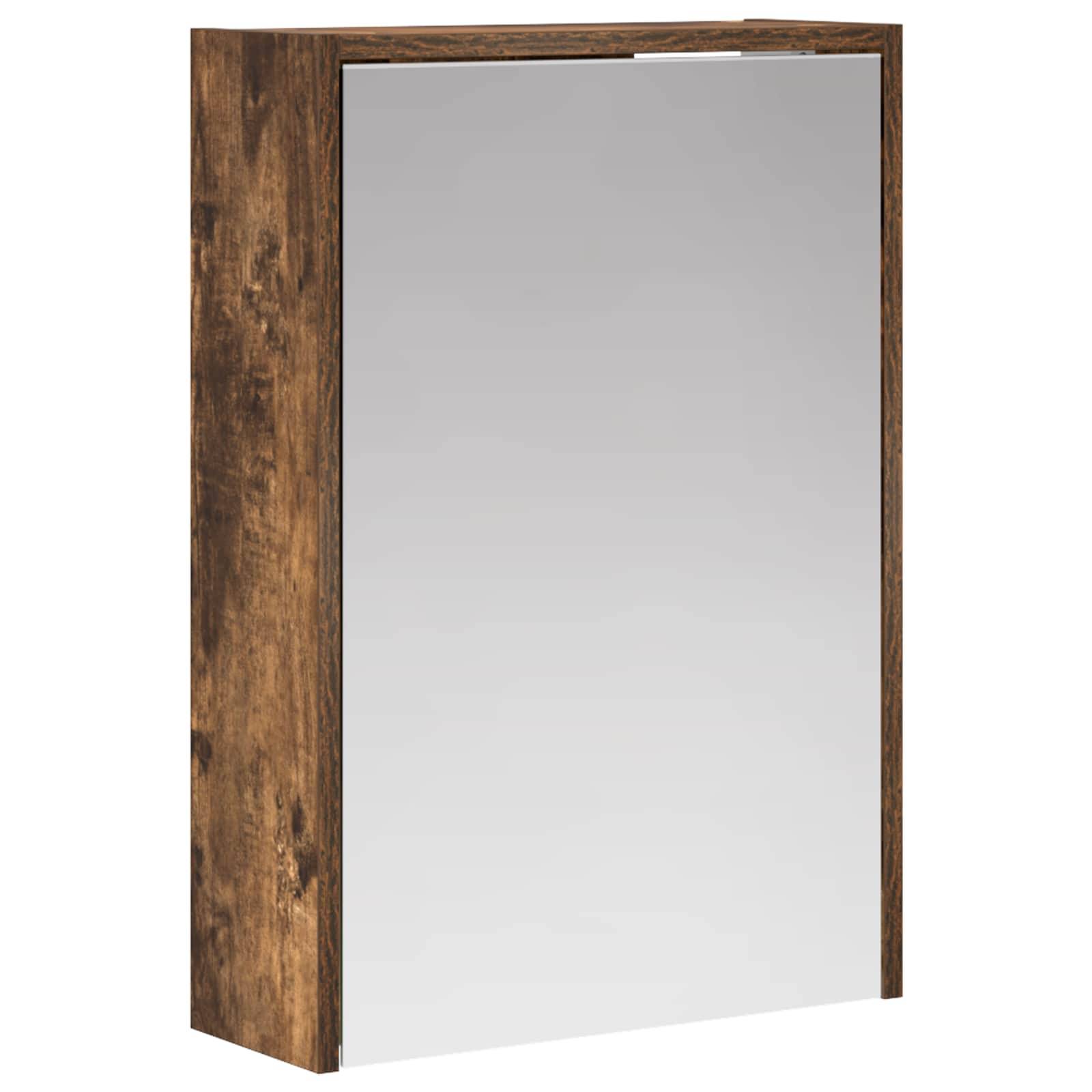 vidaXL Badezimmerspiegelschrank Geräucherte Eiche 43 x 16 x 62.5 cm