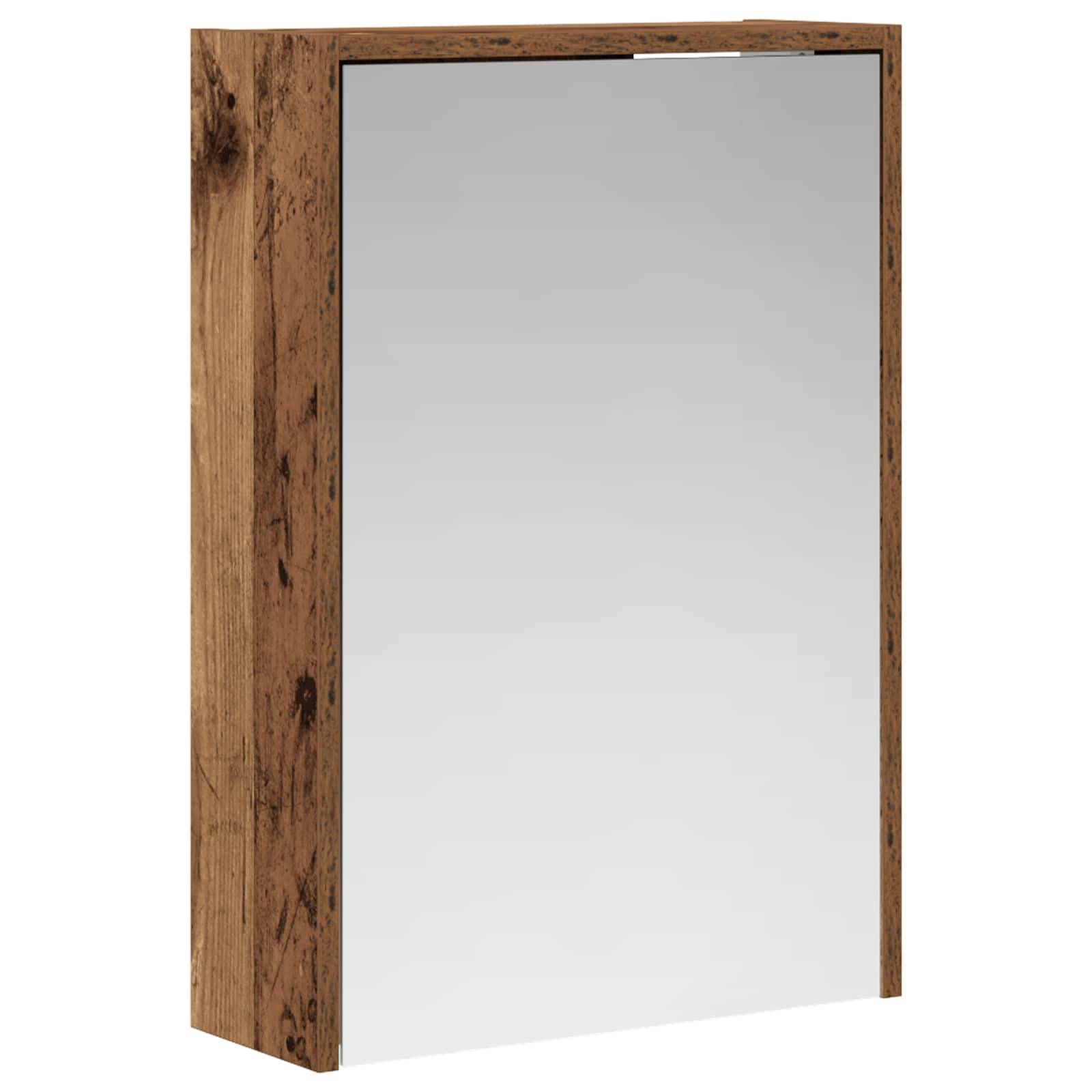 vidaXL Badezimmerspiegelschrank mit Regal Altholz 43 x 16 x 62.5 cm