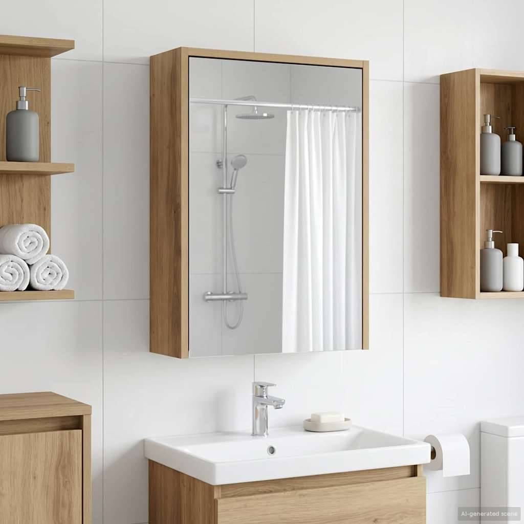vidaXL Badezimmerspiegelschrank Kunsthandwerk Eiche 43 x 16 x 62.5 cm