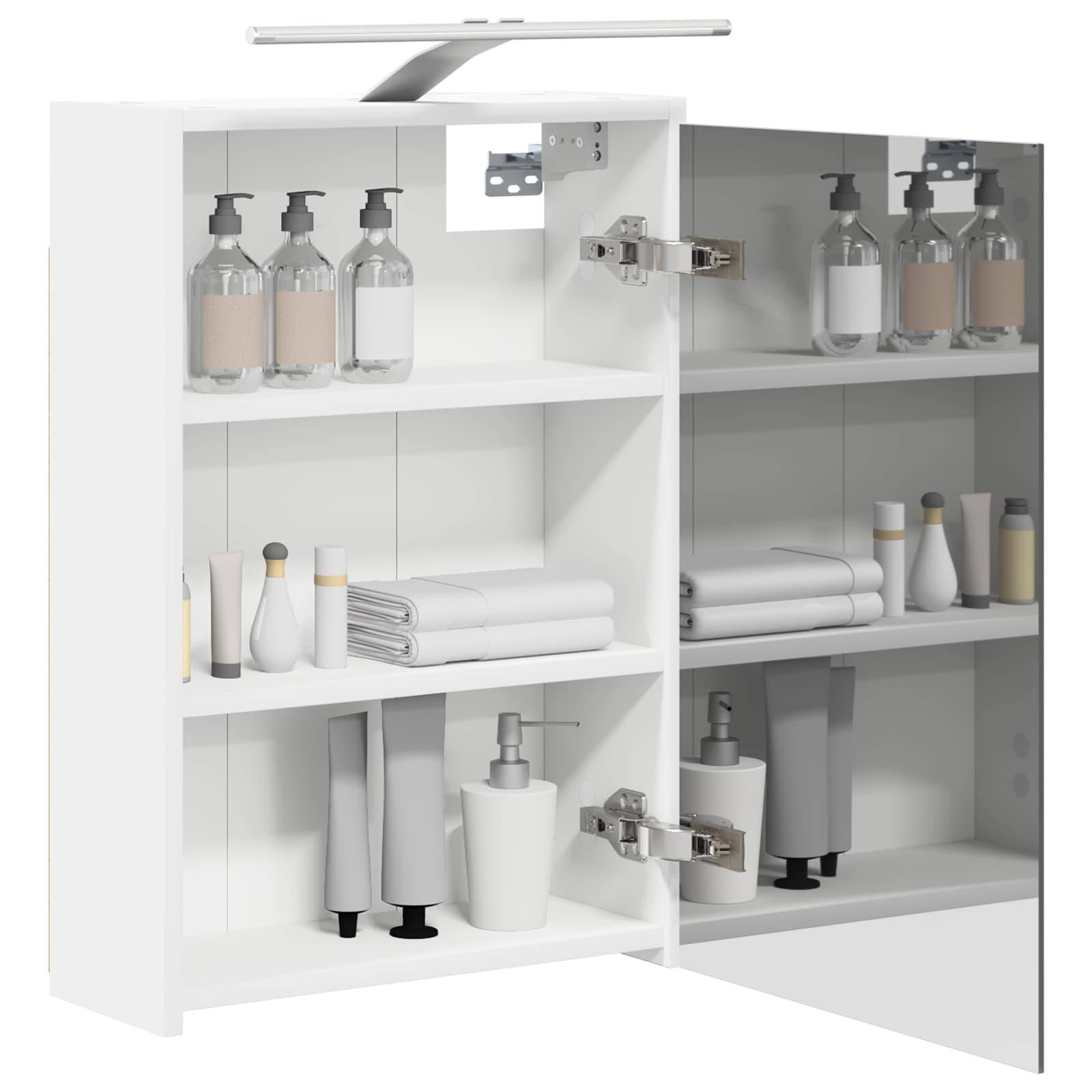vidaXL Badezimmerspiegelschrank Weiß 43 x 16 x 62.5 cm Holzwerkstoff