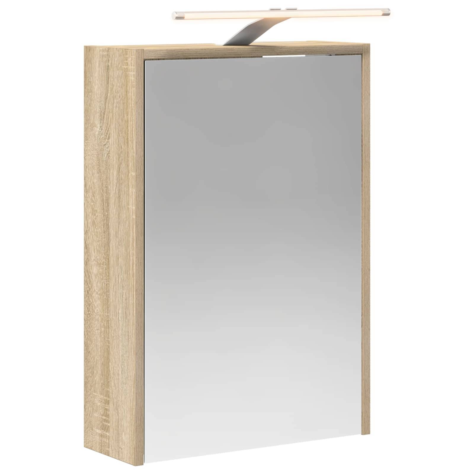 vidaXL Badezimmerspiegelschrank mit Tür Sonoma-Eiche 43 x 16 x 62.5 cm