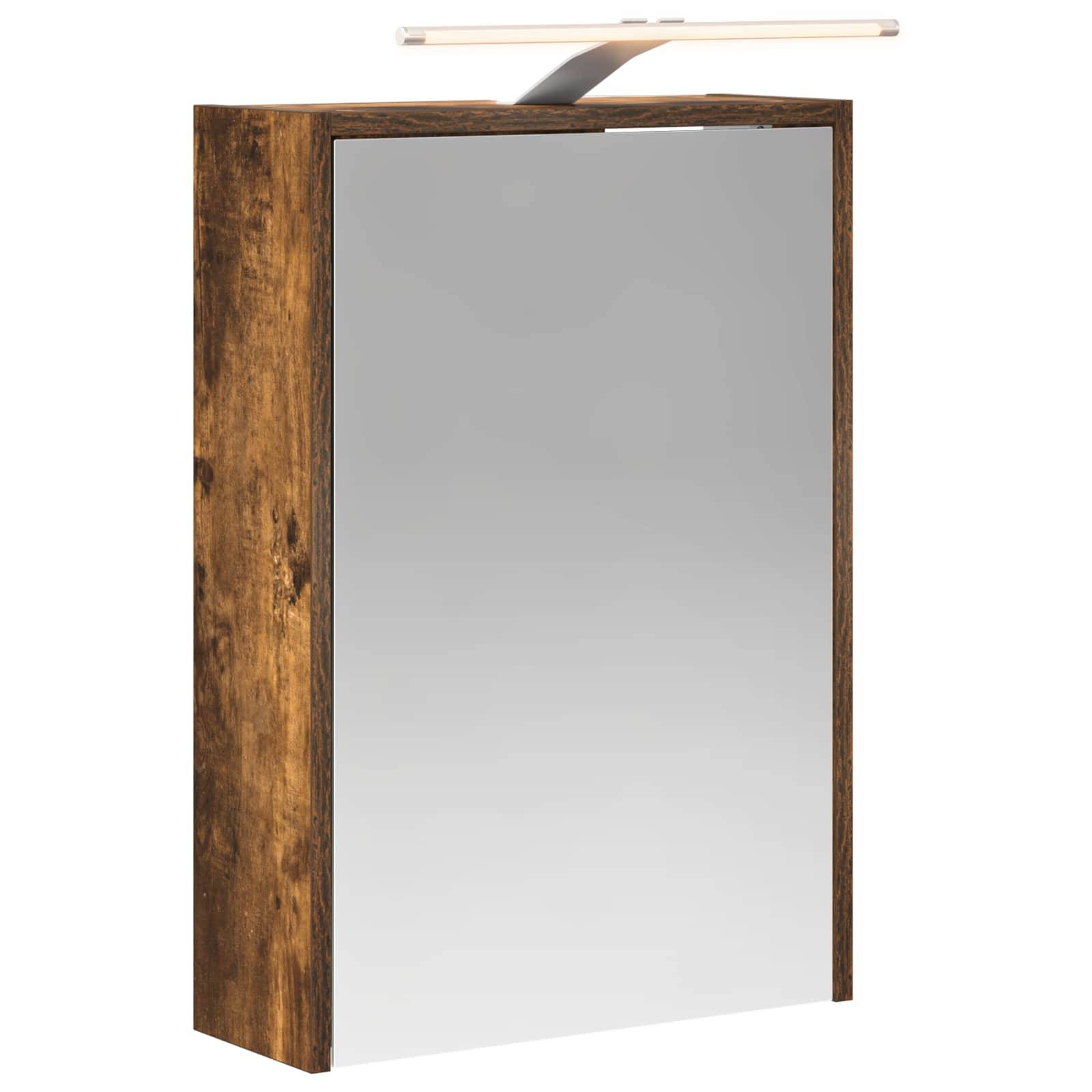 vidaXL Badezimmerspiegelschrank Geräucherte Eiche 43 x 16 x 62.5 cm