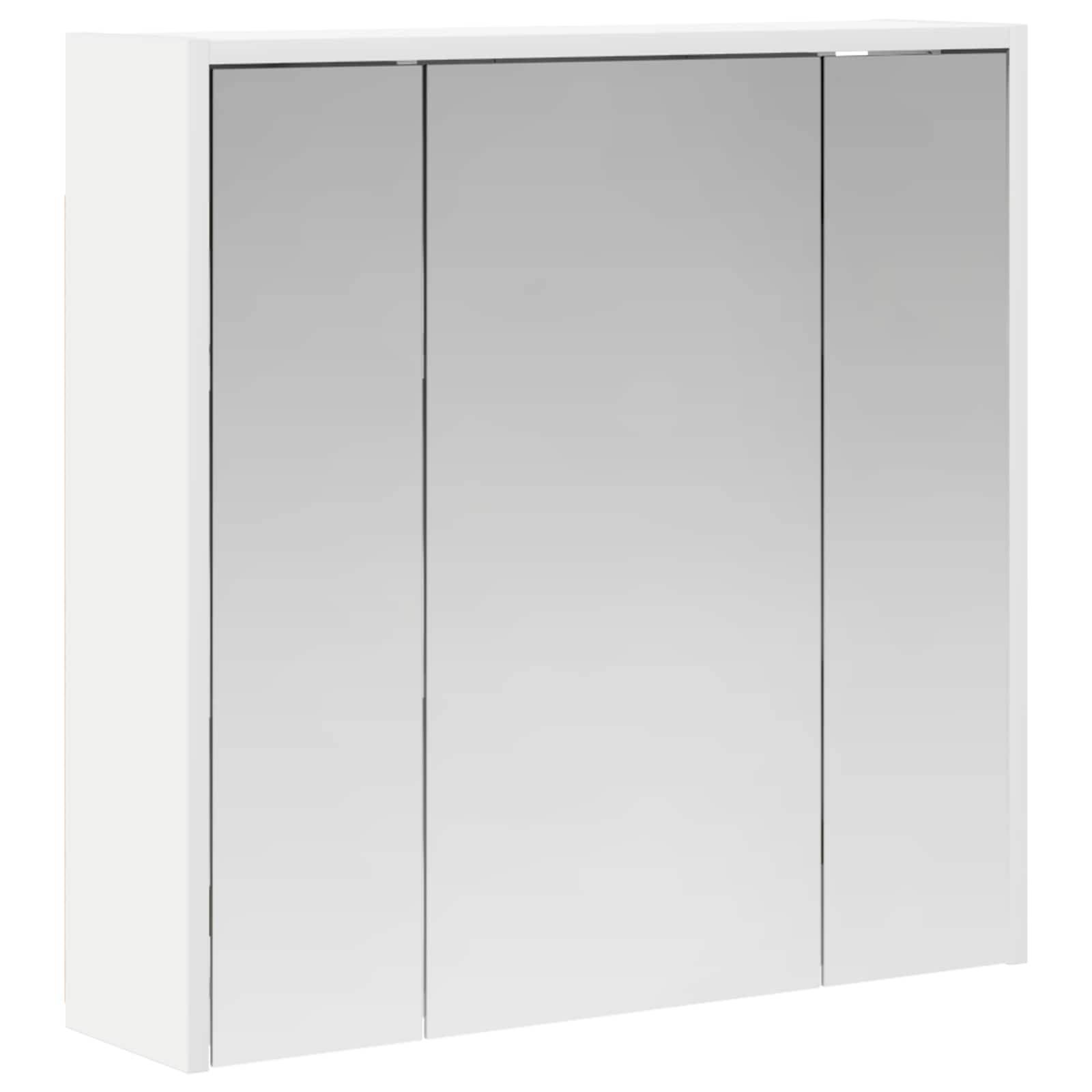 vidaXL Badezimmerspiegelschrank Weiß 63,5 x 16 x 62,5 cm Holzwerkstoff