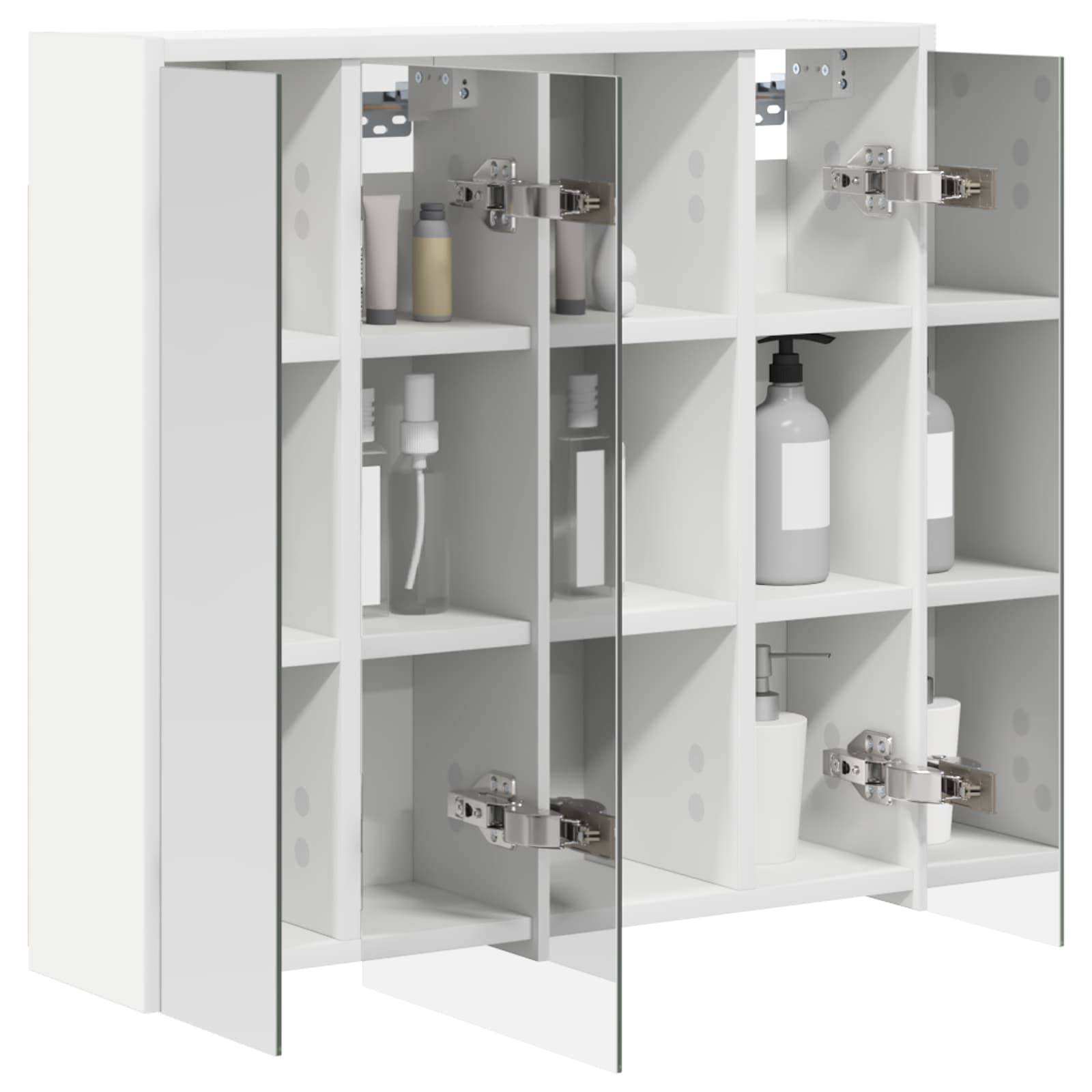 vidaXL Badezimmerspiegelschrank Weiß 63,5 x 16 x 62,5 cm Holzwerkstoff