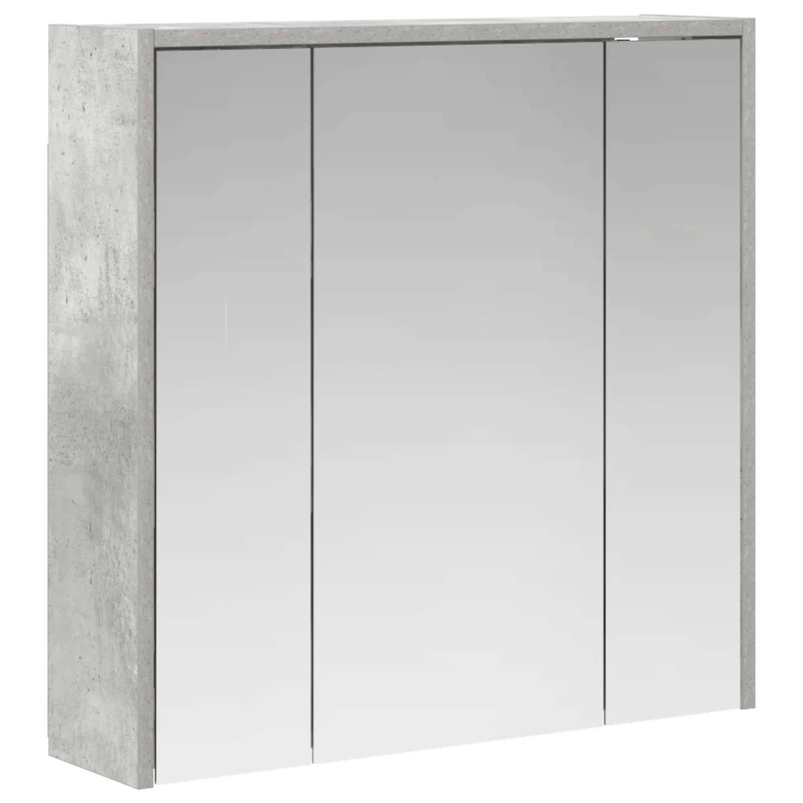 vidaXL Badezimmerspiegelschrank Beton Grau 63,5 x 16 x 62,5 cm