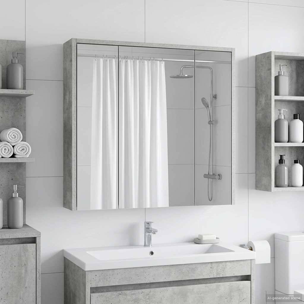 vidaXL Badezimmerspiegelschrank Beton Grau 63,5 x 16 x 62,5 cm