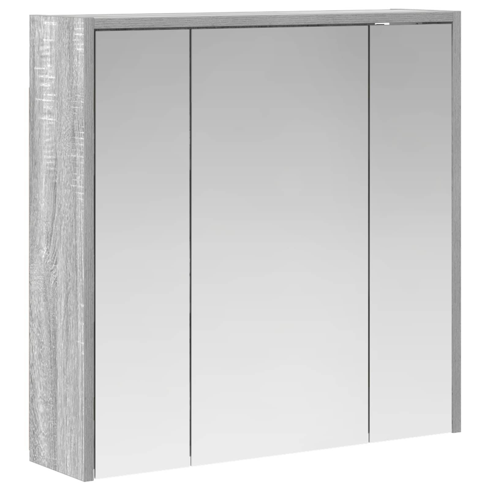 vidaXL Badezimmerspiegelschrank Graues Sonoma 63,5 x 16 x 62,5 cm
