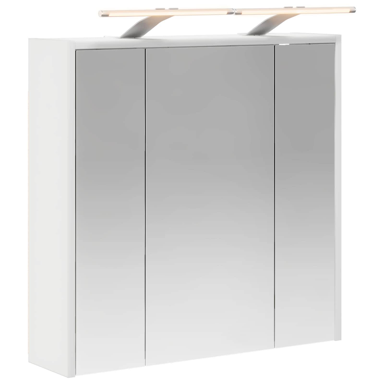 vidaXL Badezimmerspiegelschrank Weiß 63,5 x 16 x 62,5 cm Holzwerkstoff