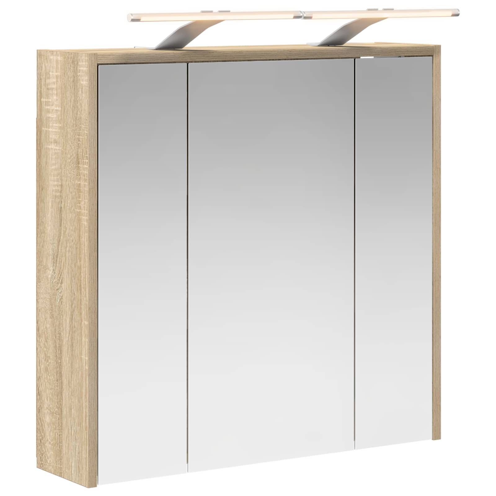 vidaXL Badezimmerspiegelschrank Sonoma-Eiche 63,5 x 16 x 62,5 cm