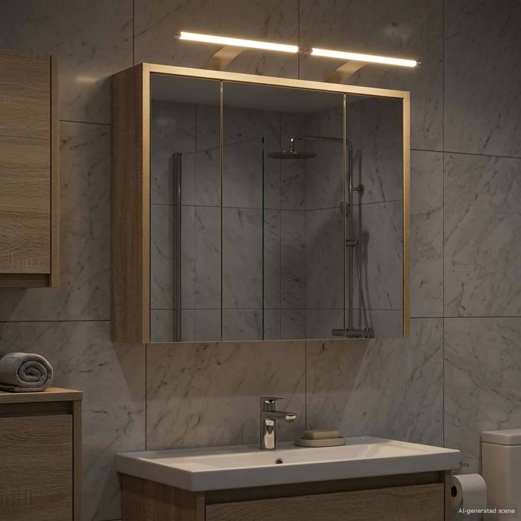 vidaXL Badezimmerspiegelschrank Sonoma-Eiche 63,5 x 16 x 62,5 cm