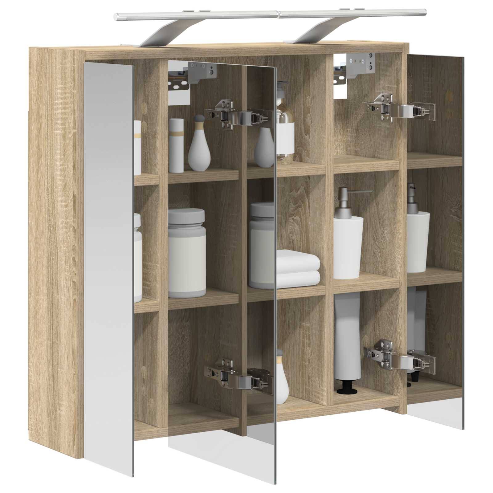 vidaXL Badezimmerspiegelschrank Sonoma-Eiche 63,5 x 16 x 62,5 cm