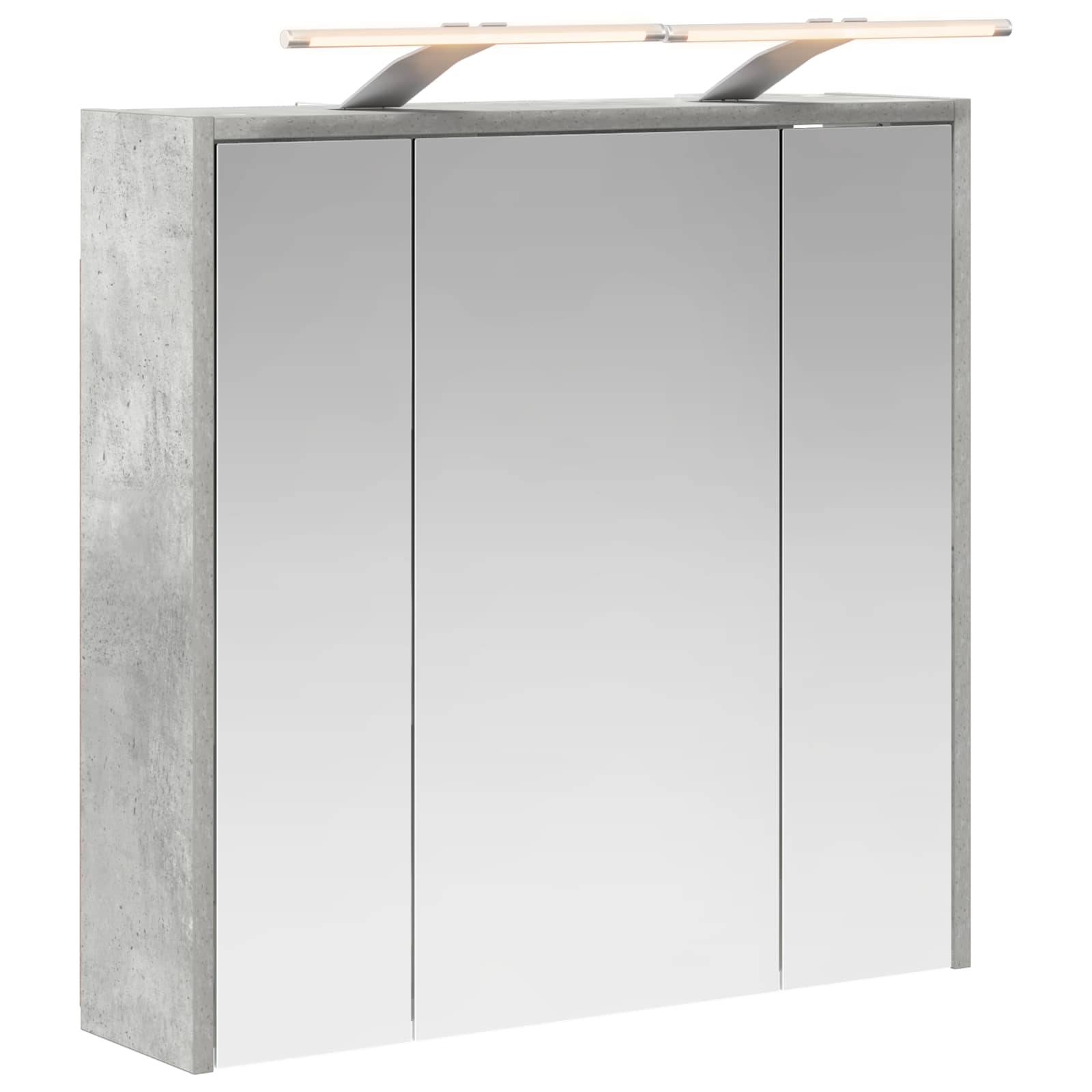 vidaXL Badezimmerspiegelschrank Beton Grau 63,5 x 16 x 62,5 cm
