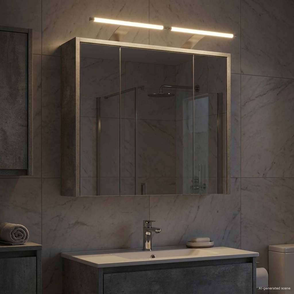 vidaXL Badezimmerspiegelschrank Beton Grau 63,5 x 16 x 62,5 cm