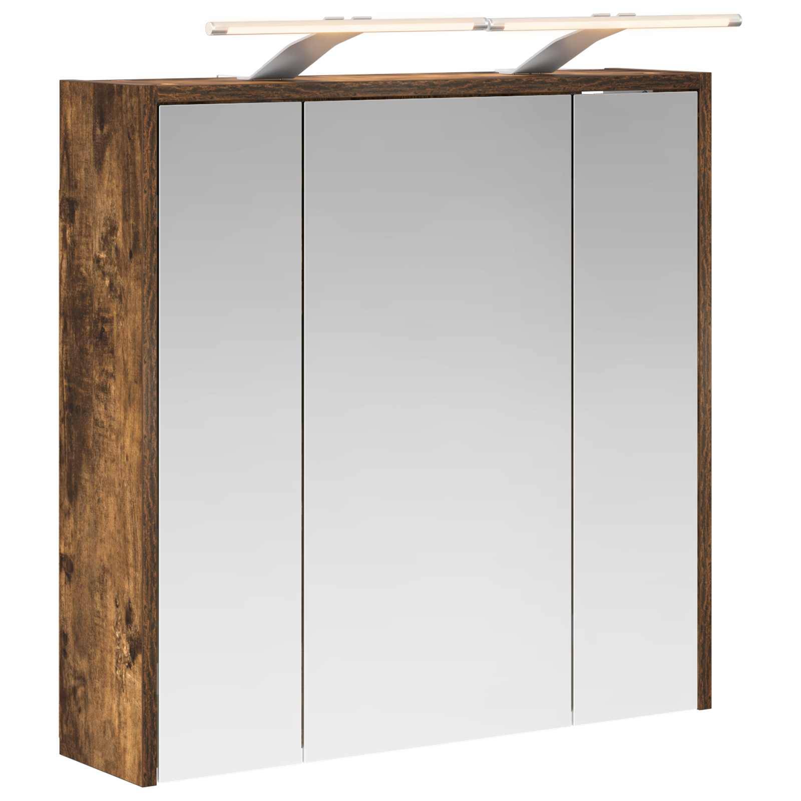 vidaXL Badezimmerspiegelschrank Geräucherte Eiche 63,5 x 16 x 62,5 cm