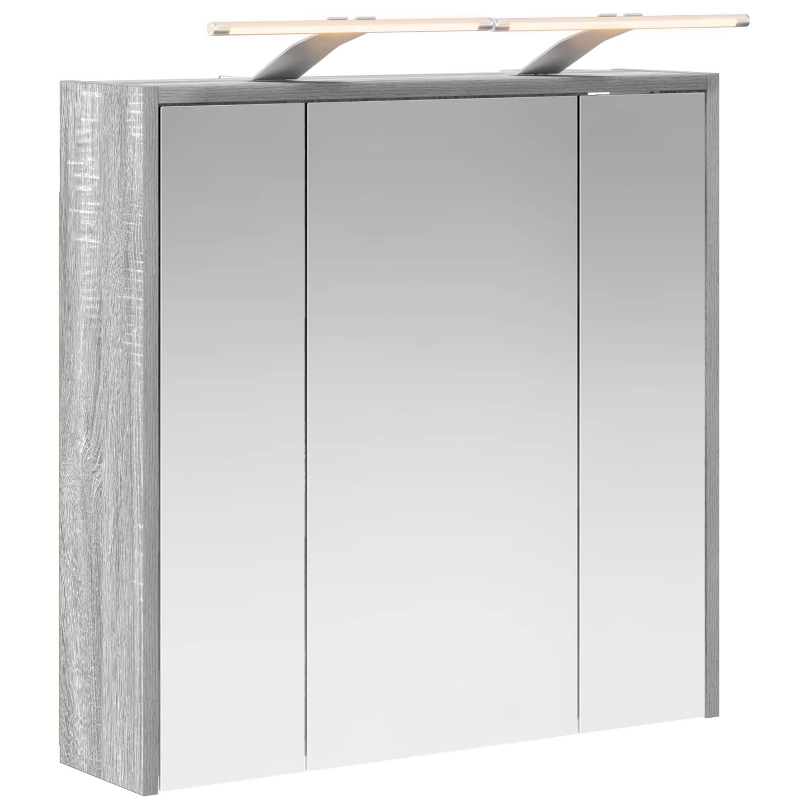 vidaXL Badezimmerspiegelschrank Graues Sonoma 63,5 x 16 x 62,5 cm