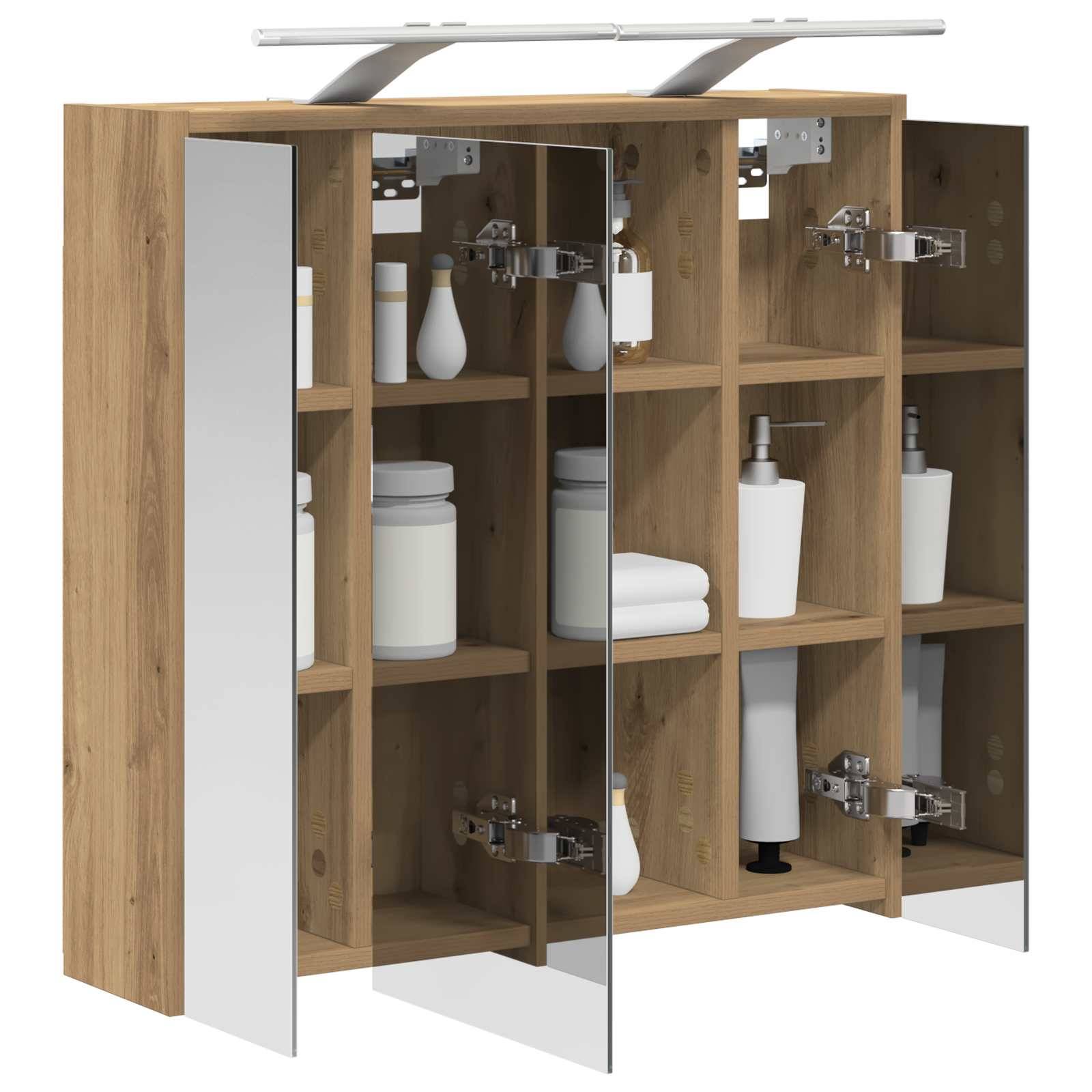 vidaXL Badezimmerspiegelschrank Kunsthandwerk Eiche