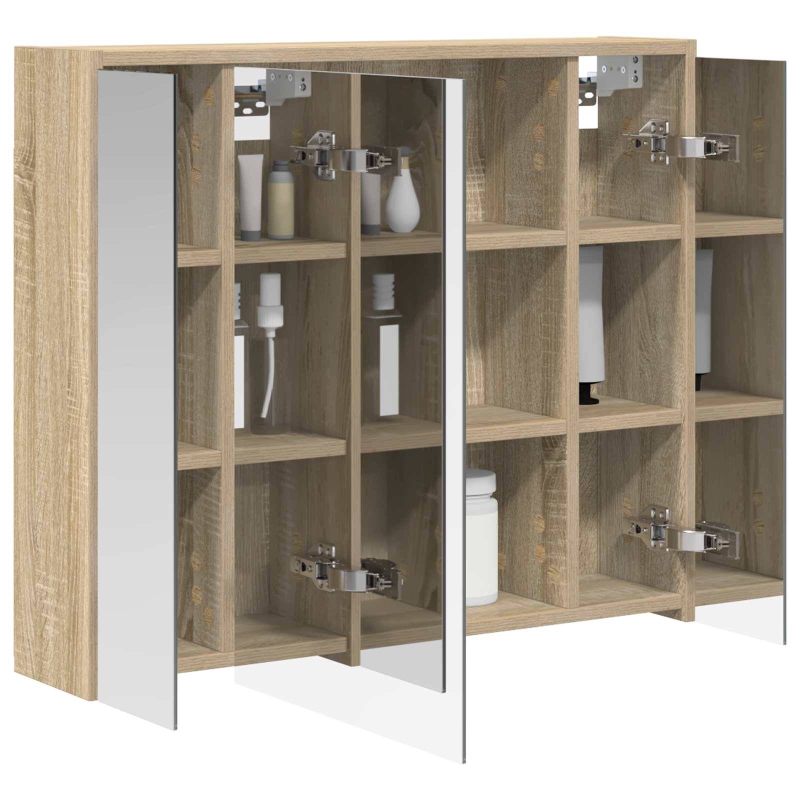 vidaXL Badezimmerspiegelschrank Sonoma-Eiche 73,5 x 16 x 62,5 cm