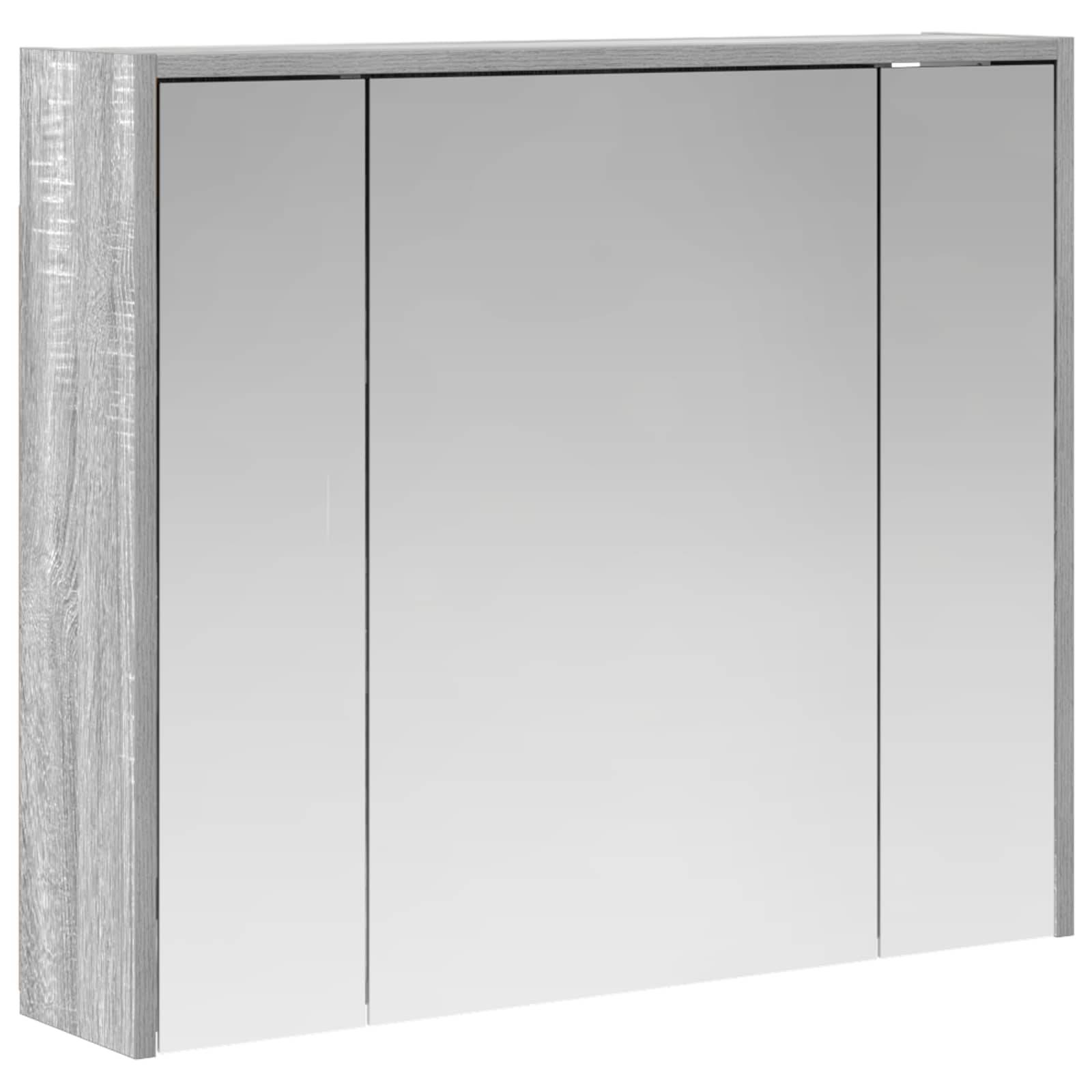 vidaXL Badezimmerspiegelschrank Graues Sonoma 73,5 x 16 x 62,5 cm