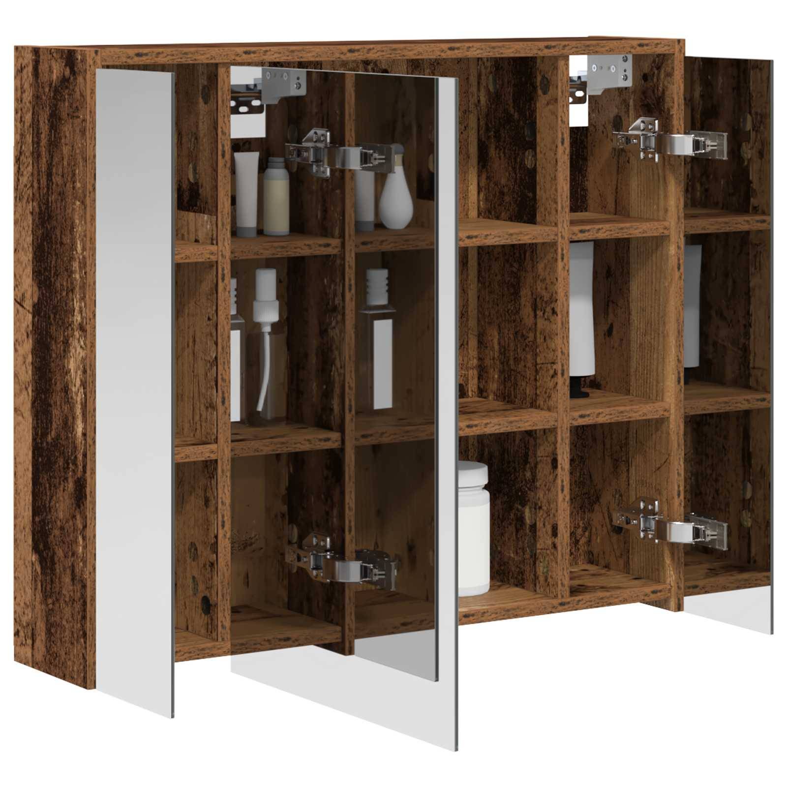 vidaXL Badezimmerspiegelschrank Altholz 73,5 x 16 x 62,5 cm