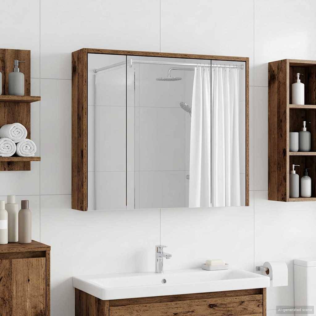 vidaXL Badezimmerspiegelschrank Altholz 73,5 x 16 x 62,5 cm