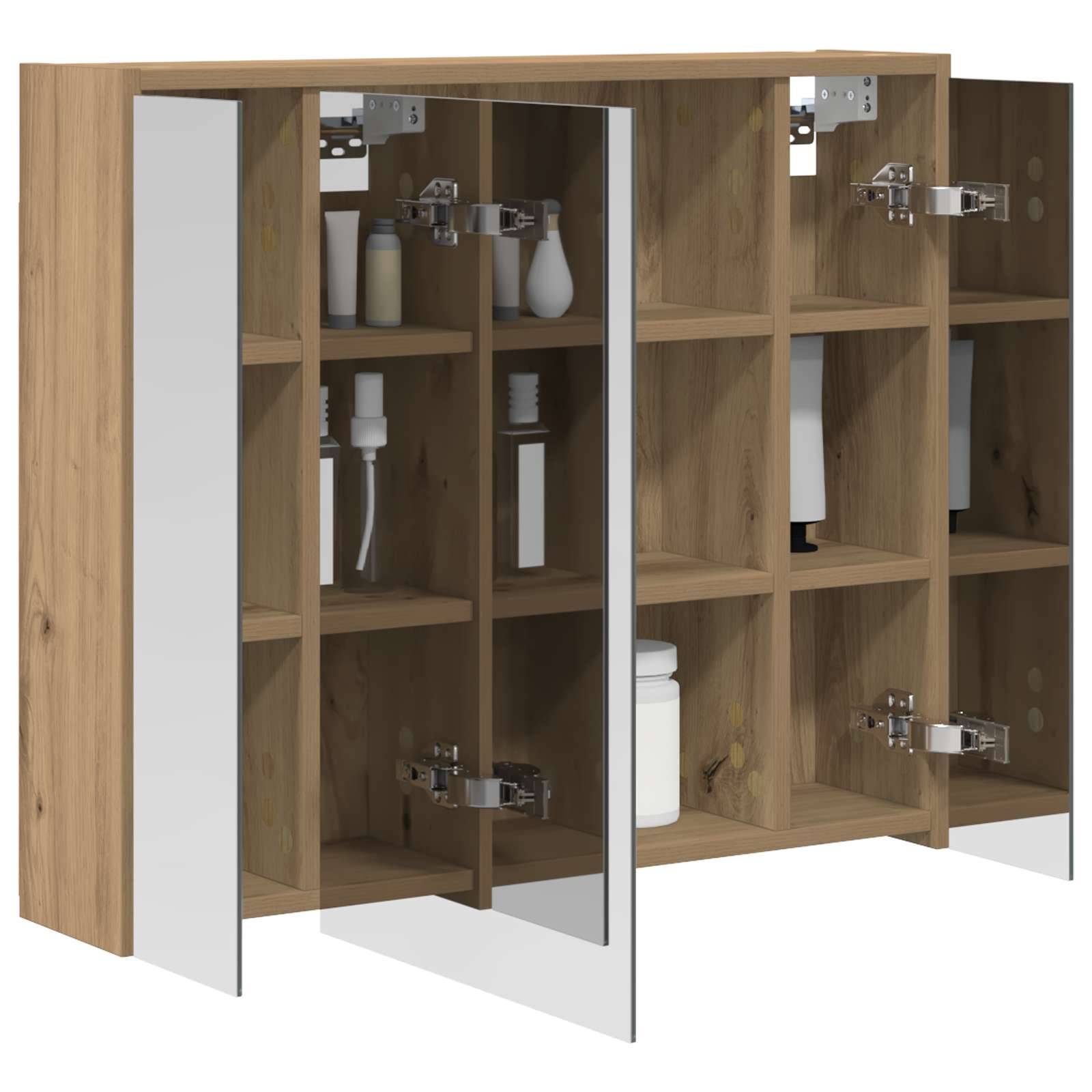 vidaXL Badezimmerspiegelschrank Kunsthandwerk Eiche