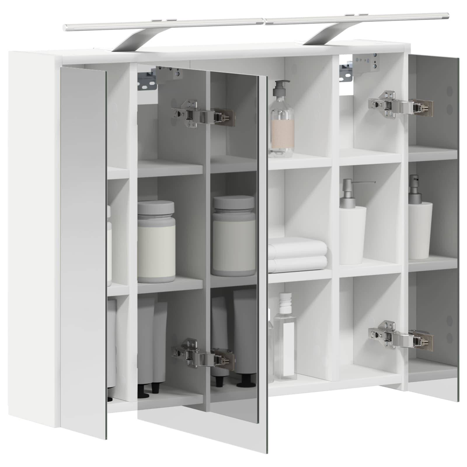 vidaXL Badezimmerspiegelschrank Weiß 73,5 x 16 x 62,5 cm Holzwerkstoff
