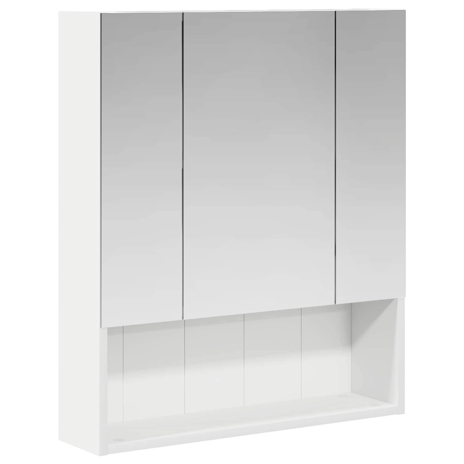 vidaXL Badezimmerspiegelschrank Weiß 60 x 14.5 x 70 cm Holzwerkstoff