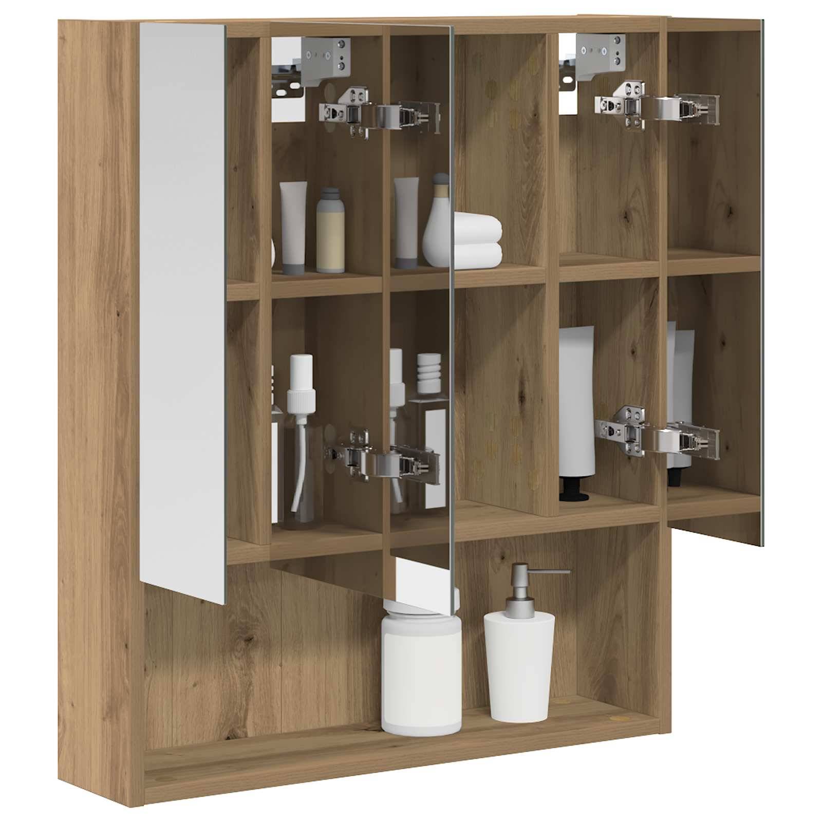 vidaXL Badezimmerspiegelschrank Kunsthandwerk Eiche 60 x 14.5 x 70 cm