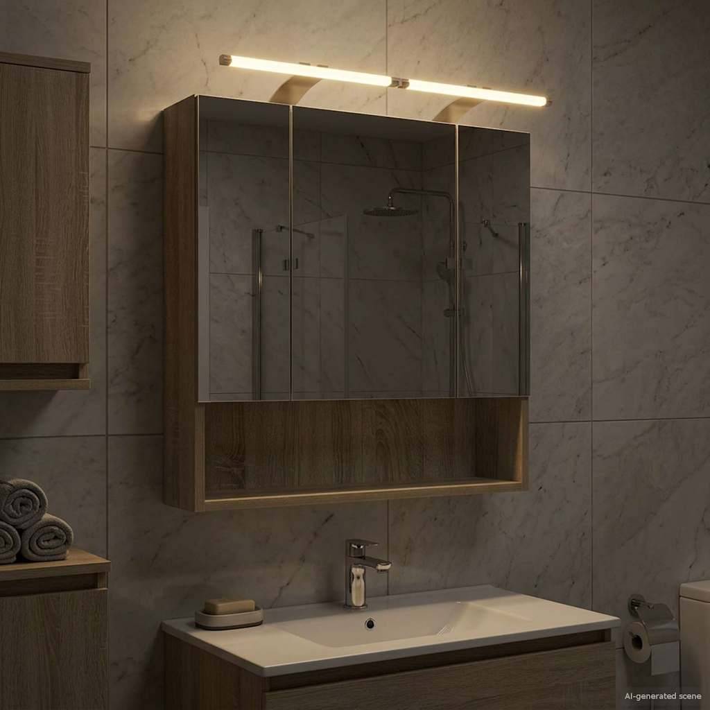 vidaXL Badezimmerspiegelschrank mit Tür Sonoma-Eiche 60 x 14.5 x 70 cm