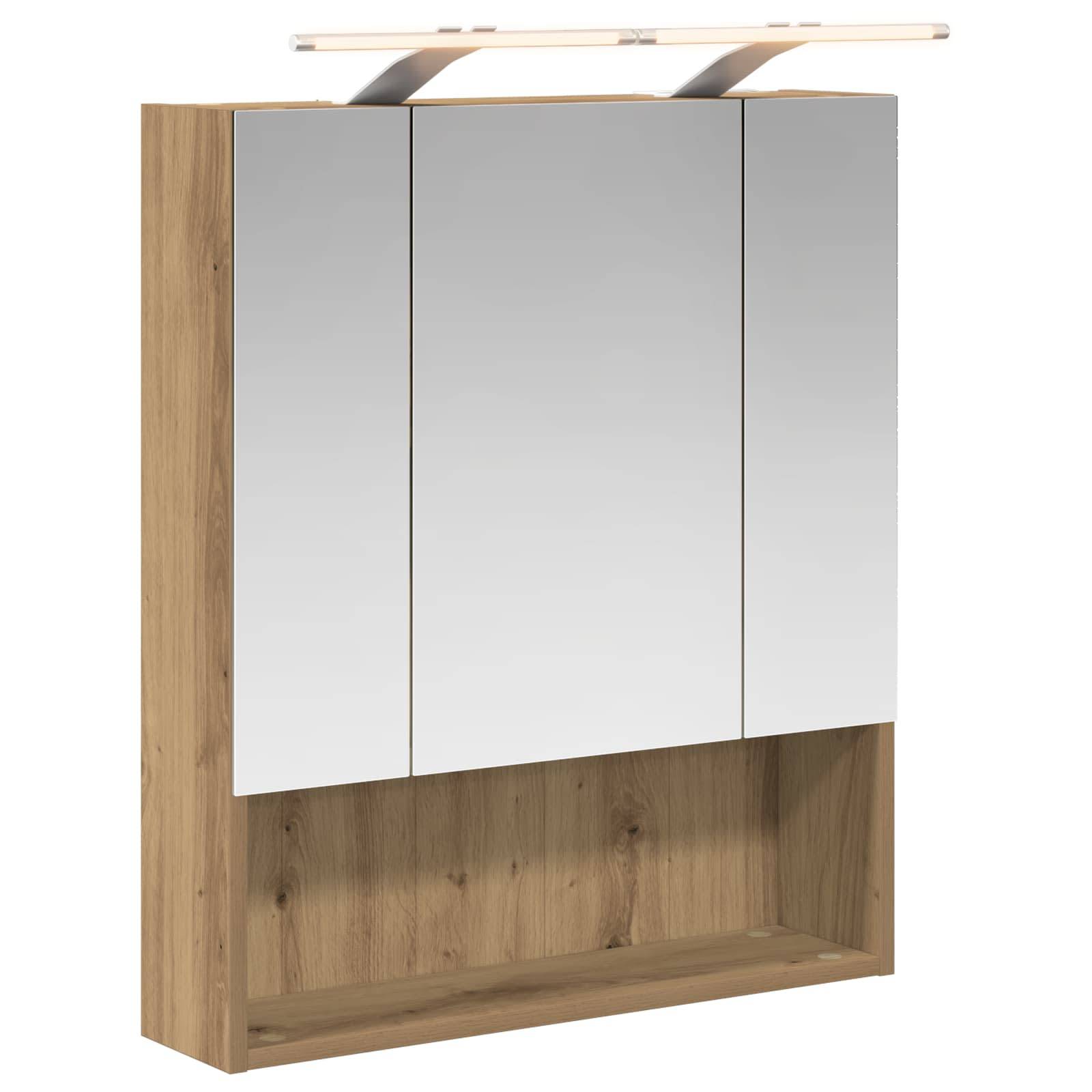 vidaXL Badezimmerspiegelschrank Kunsthandwerk Eiche 60 x 14.5 x 70 cm