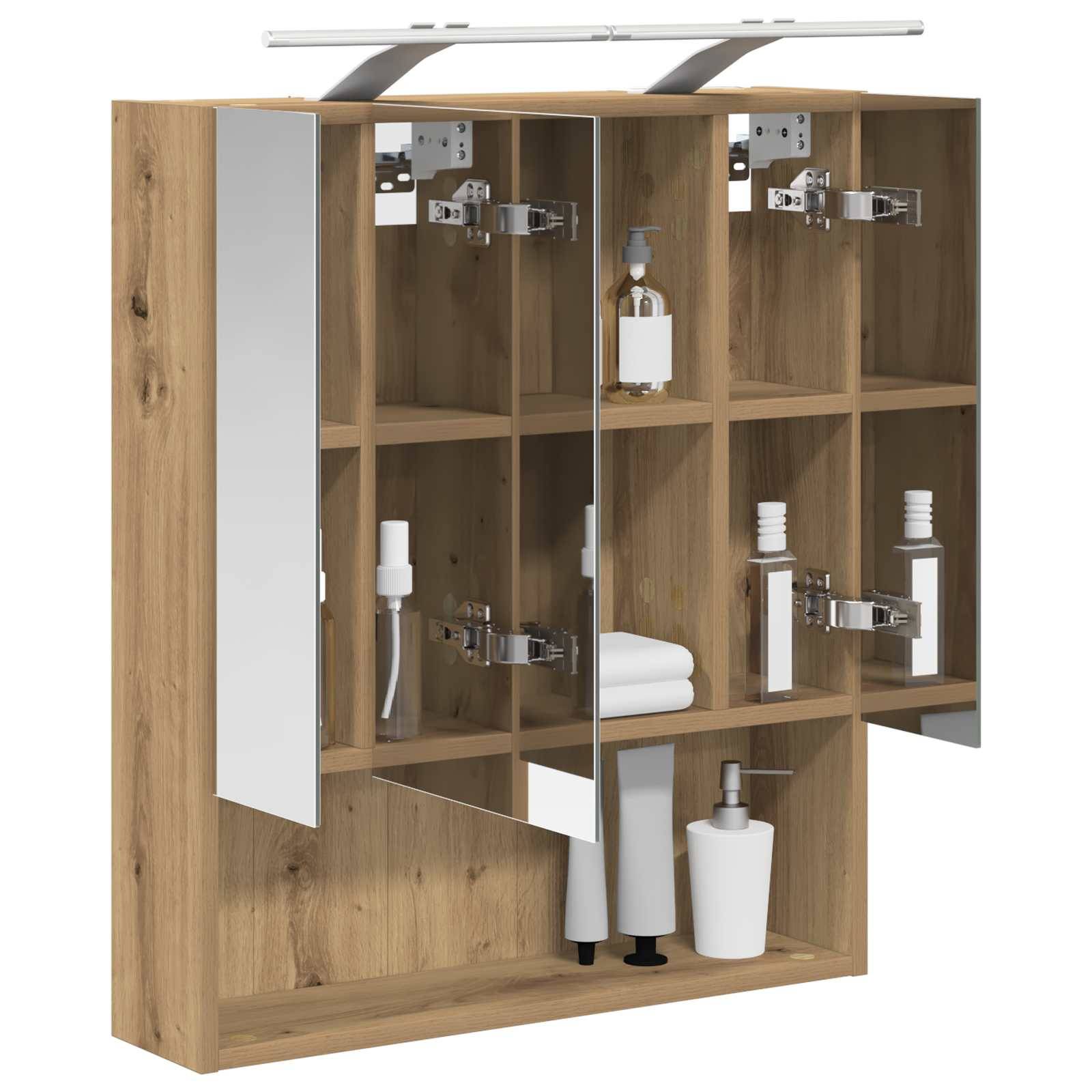vidaXL Badezimmerspiegelschrank Kunsthandwerk Eiche 60 x 14.5 x 70 cm