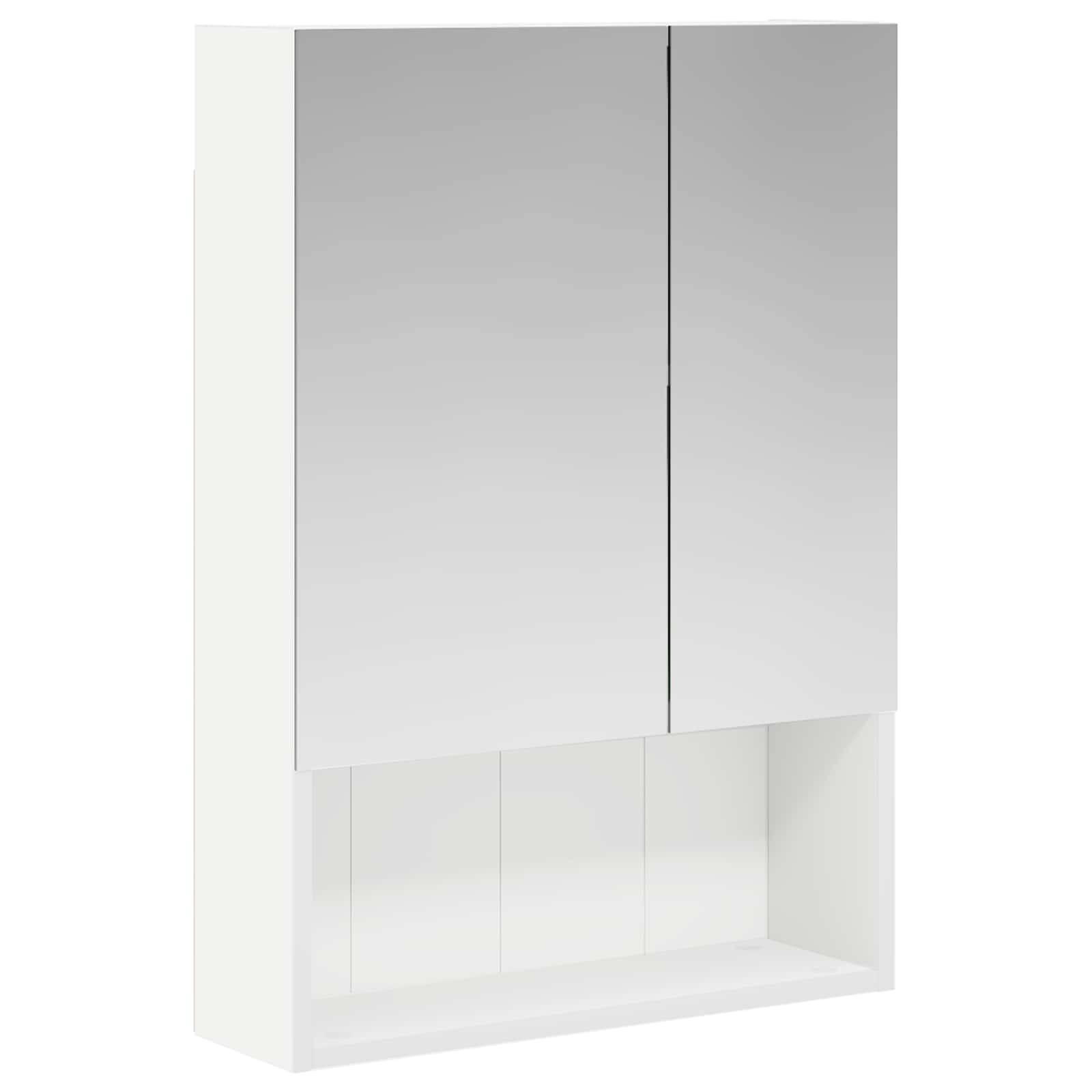 vidaXL Badezimmerspiegelschrank Weiß 50 x 14,5 x 70 cm Holzwerkstoff