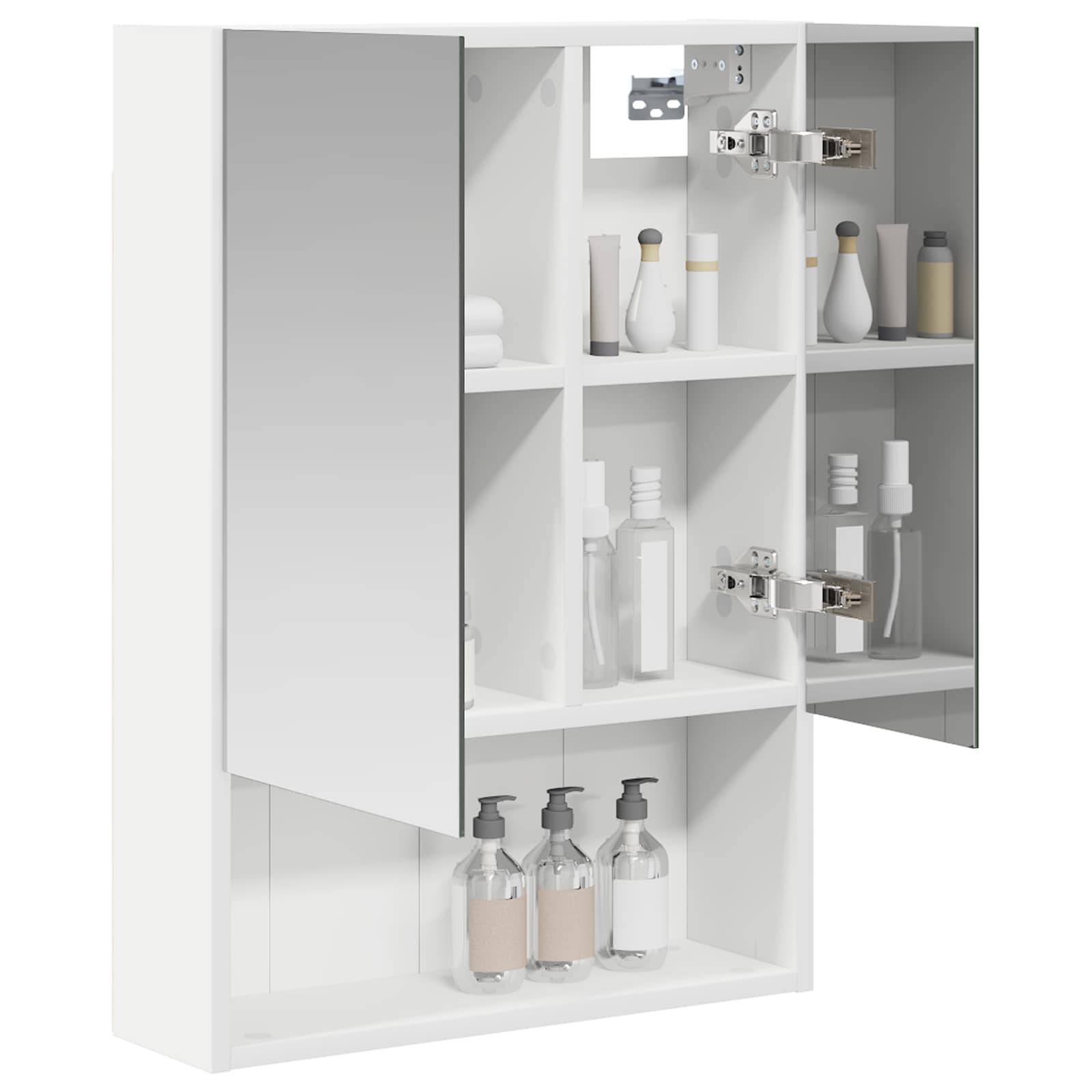 vidaXL Badezimmerspiegelschrank Weiß 50 x 14,5 x 70 cm Holzwerkstoff