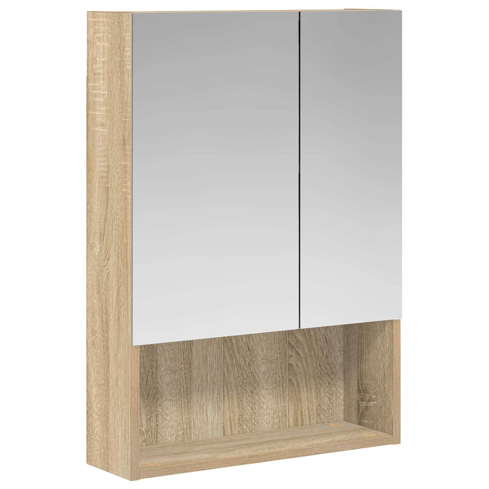 vidaXL Badezimmerspiegelschrank mit Tür Sonoma-Eiche 50 x 14,5 x 70 cm