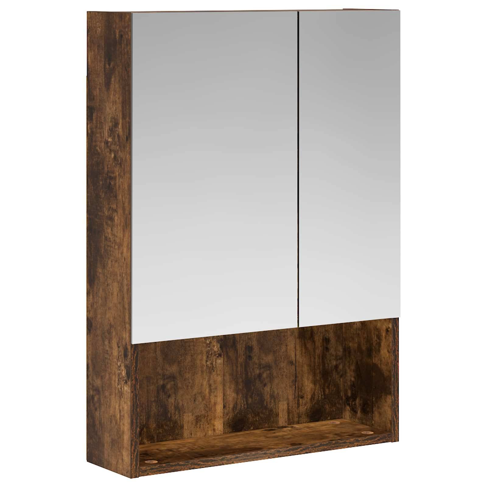 vidaXL Badezimmerspiegelschrank Geräucherte Eiche 50 x 14,5 x 70 cm