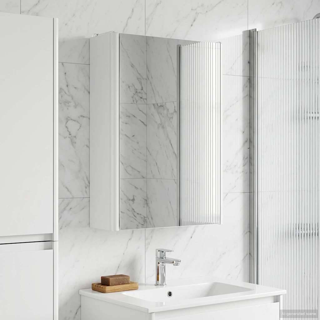 vidaXL Badezimmerspiegelschrank Weiß 33 x 11,5 x 50 cm Holzwerkstoff