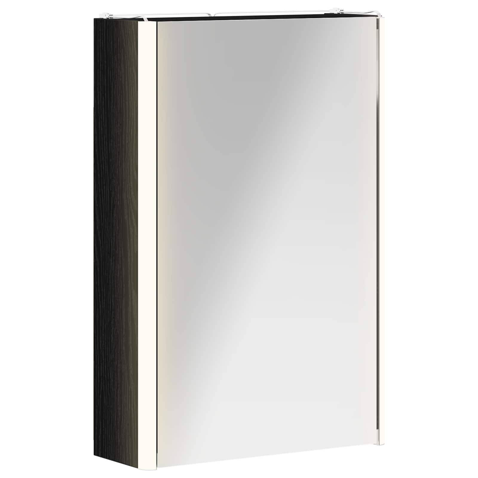 vidaXL Badezimmerspiegelschrank Schwarz Eichen-Optik 33 x 11,5 x 50 cm