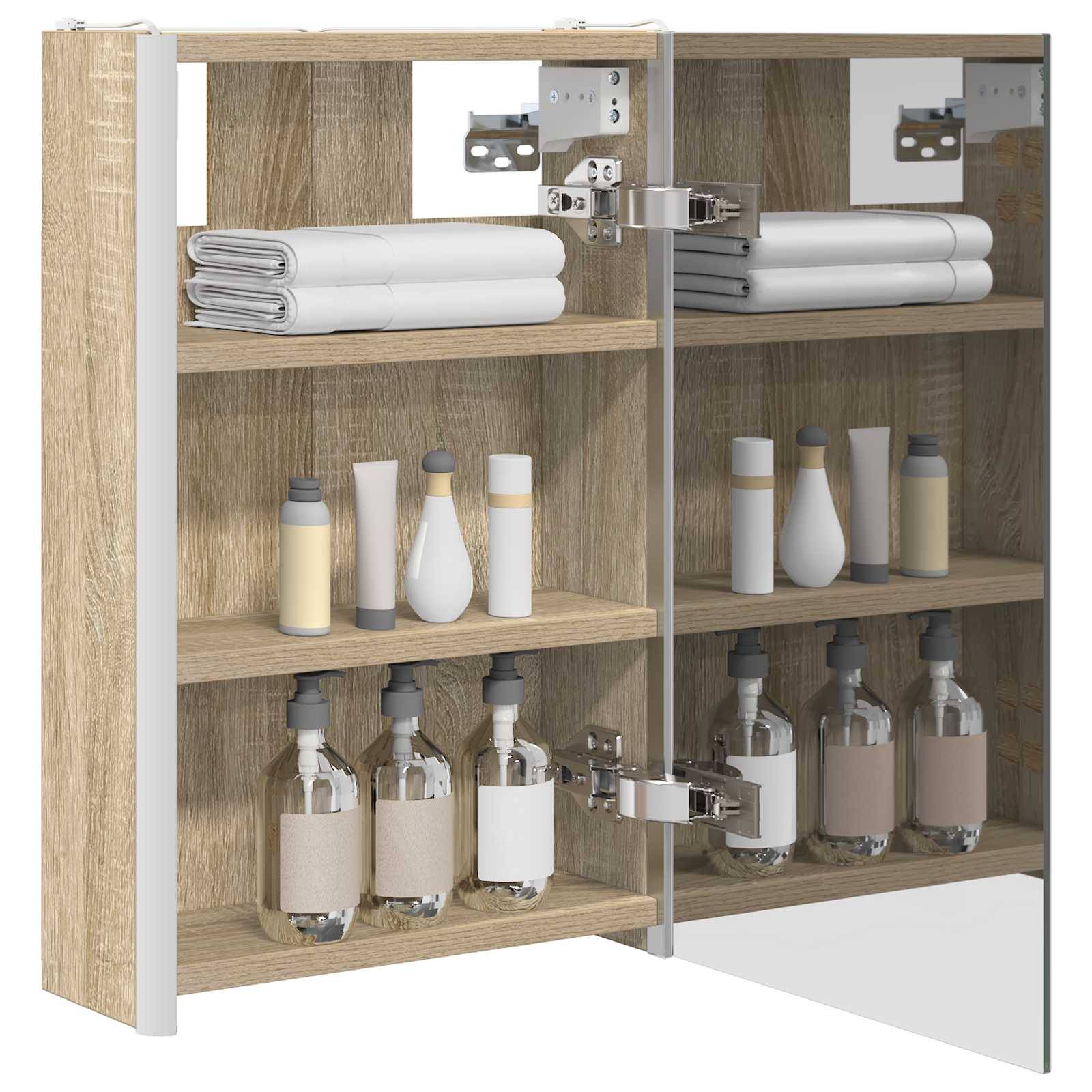 vidaXL Badezimmerspiegelschrank Sonoma-Eiche 33 x 11,5 x 50 cm