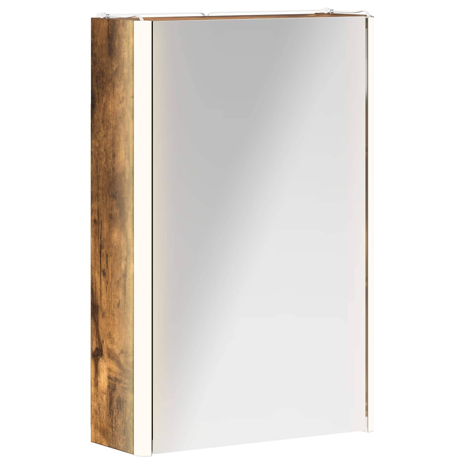 vidaXL Badezimmerspiegelschrank Geräucherte Eiche 33 x 11,5 x 50 cm