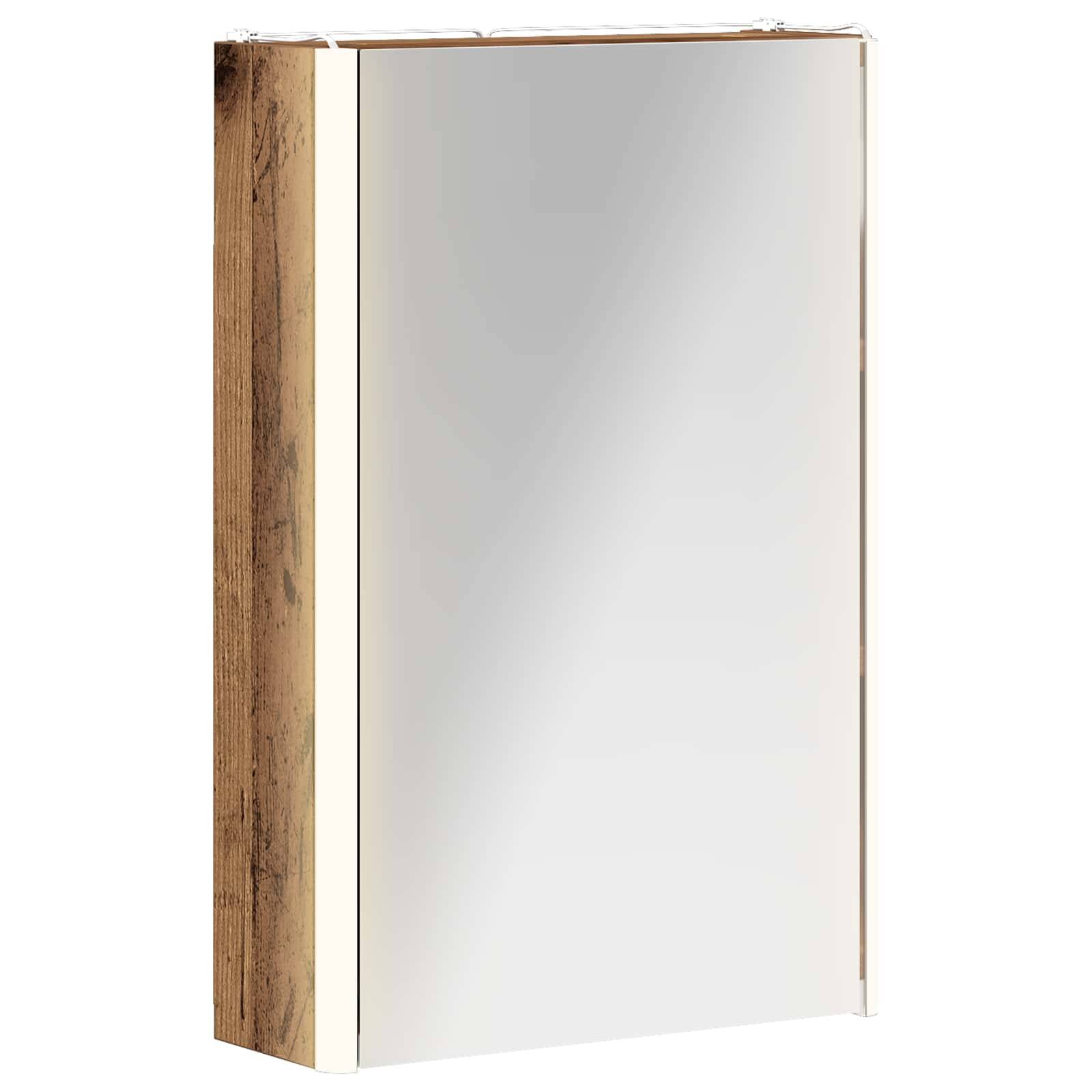 vidaXL Badezimmerspiegelschrank Altholz 33 x 11,5 x 50 cm