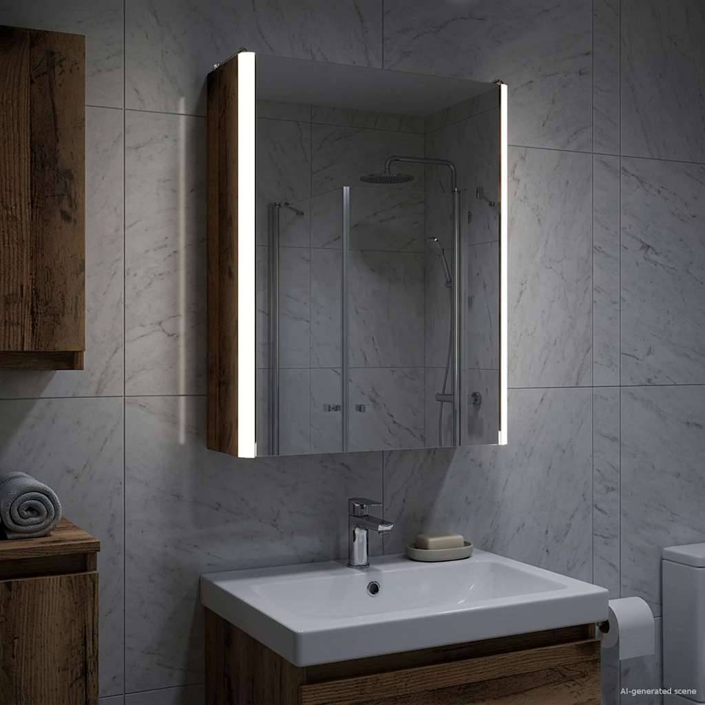 vidaXL Badezimmerspiegelschrank Altholz 33 x 11,5 x 50 cm