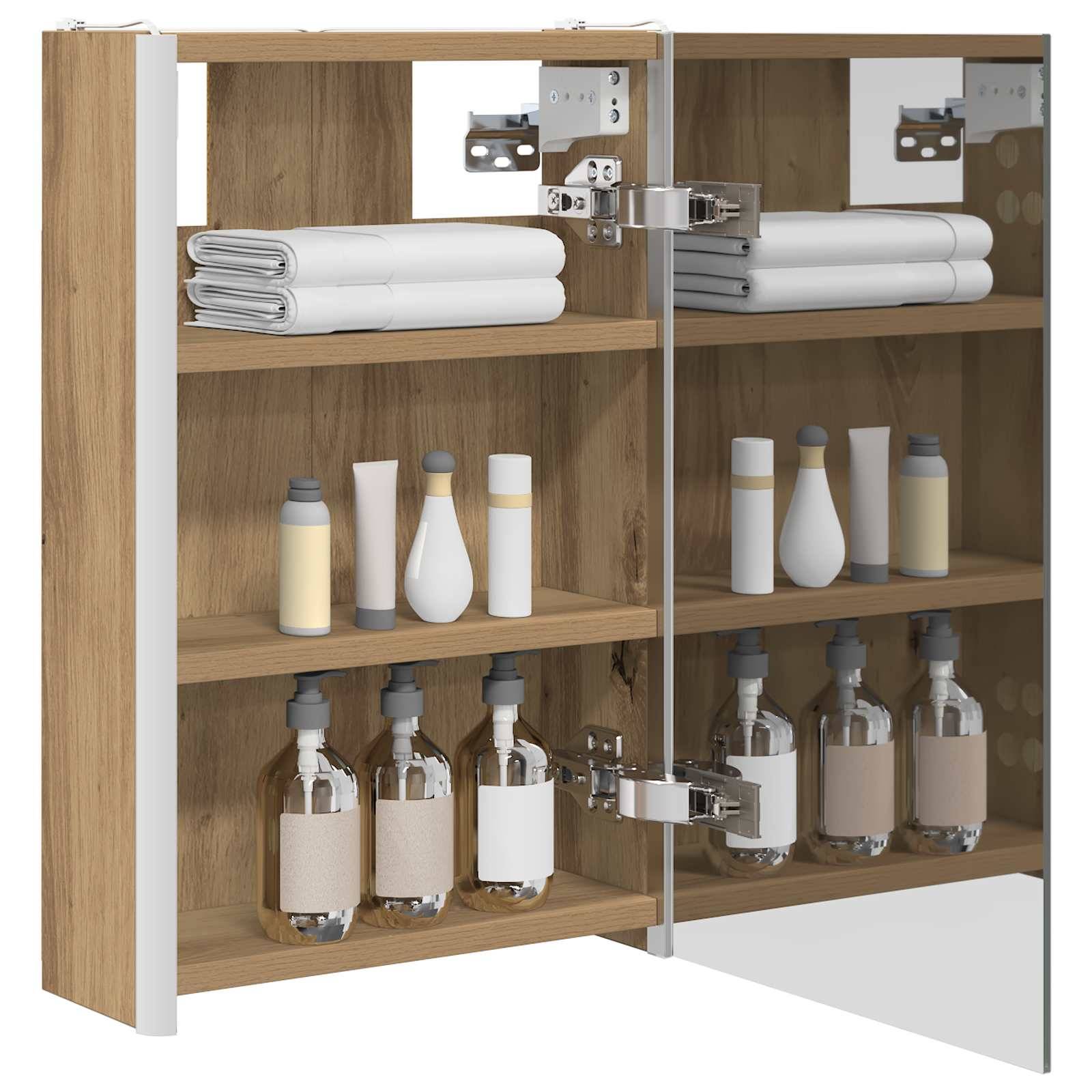 vidaXL Badezimmerspiegelschrank Kunsthandwerk Eiche 33 x 11,5 x 50 cm