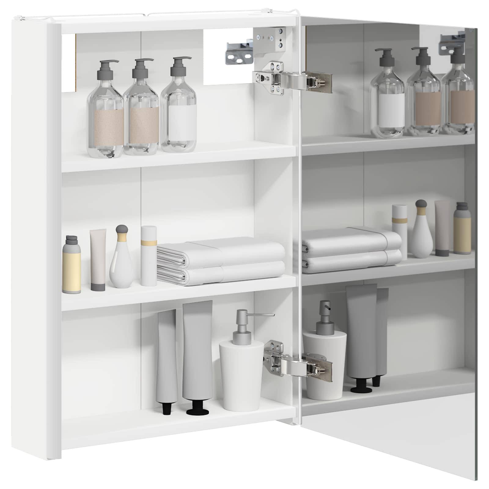 vidaXL Badezimmerspiegelschrank Weiß 43 x 11,5 x 60,5 cm Holzwerkstoff