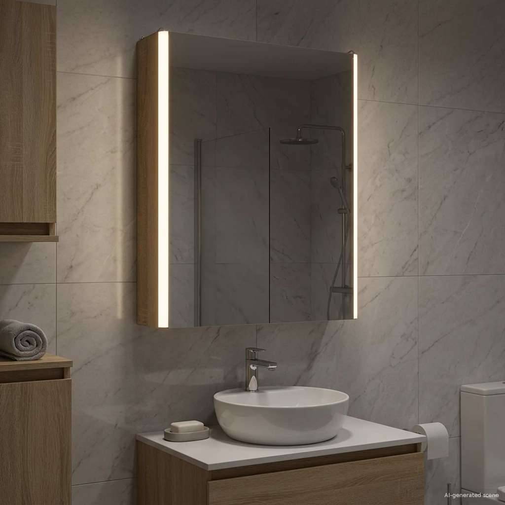 vidaXL Badezimmerspiegelschrank Sonoma-Eiche 43 x 11,5 x 60,5 cm