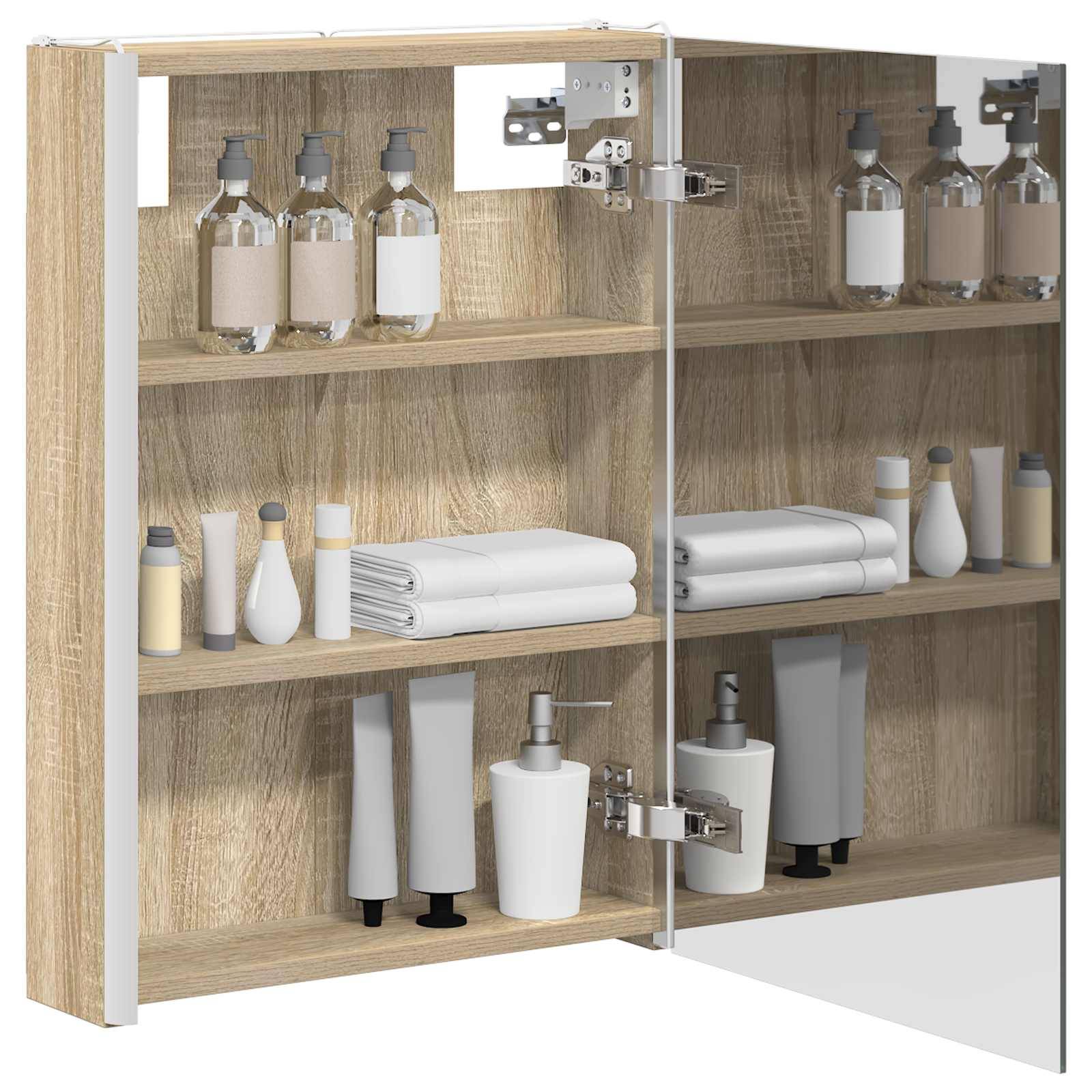 vidaXL Badezimmerspiegelschrank Sonoma-Eiche 43 x 11,5 x 60,5 cm