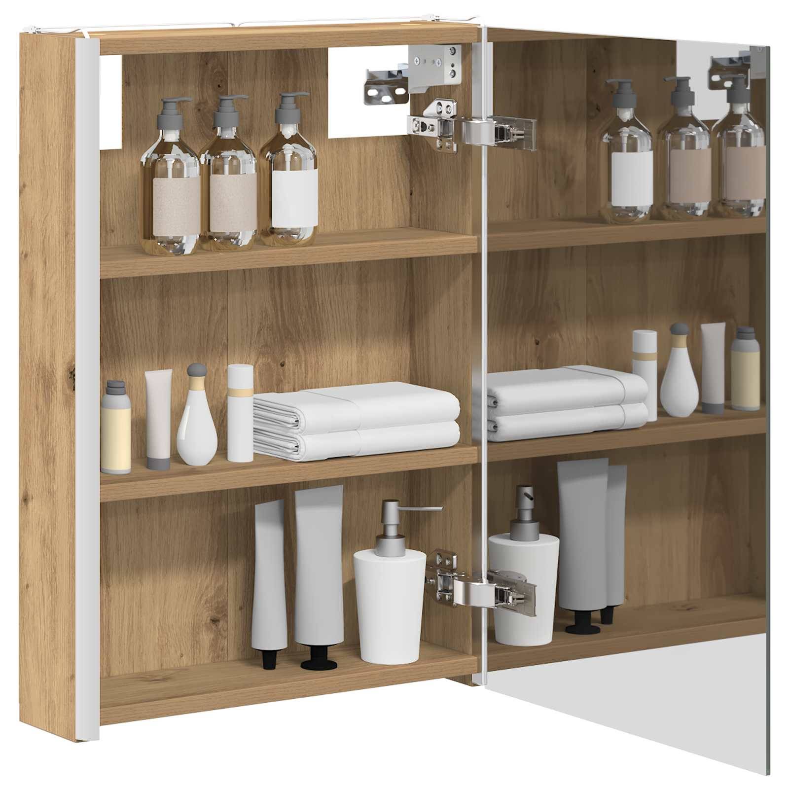 vidaXL Badezimmerspiegelschrank Kunsthandwerk Eiche