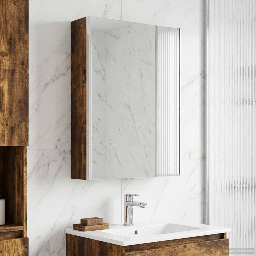vidaXL Badezimmerspiegelschrank Geräucherte Eiche 73,5 x 15,5 x 70 cm