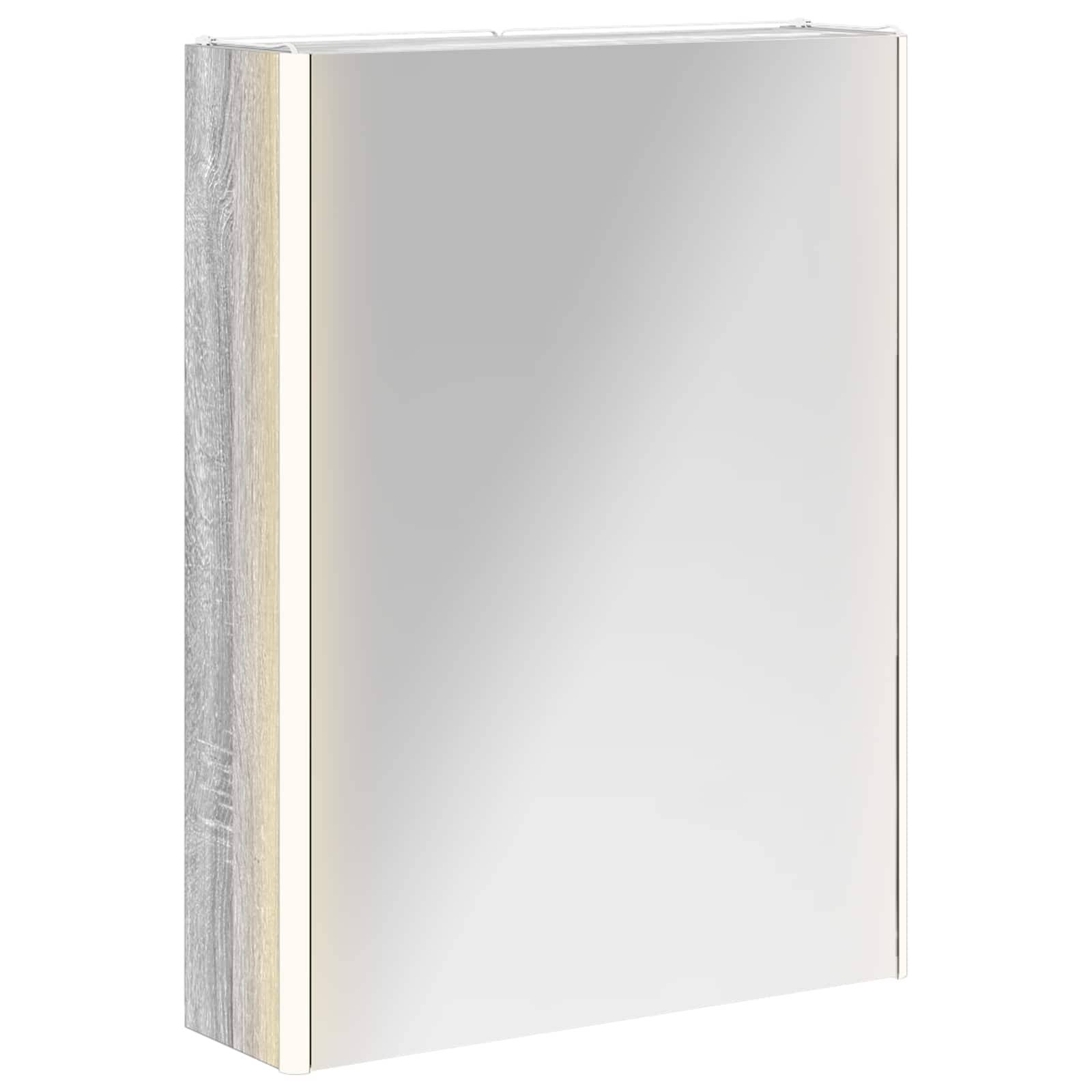 vidaXL Badezimmerspiegelschrank Graues Sonoma 53,5 x 15,5 x 70 cm